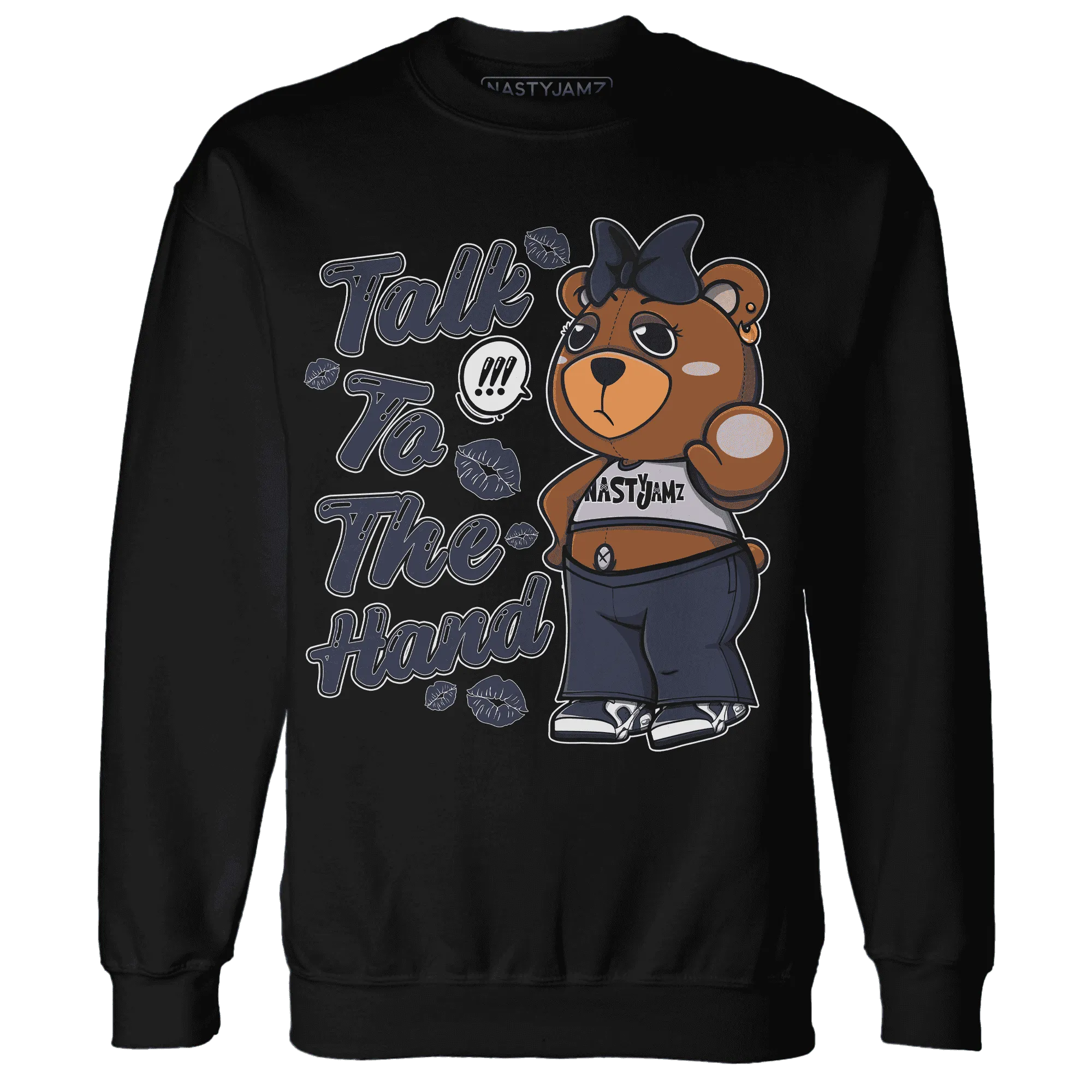 White-Navy-6s-Sweatshirt-Match-Talk-To-The-Hand-BERNIE