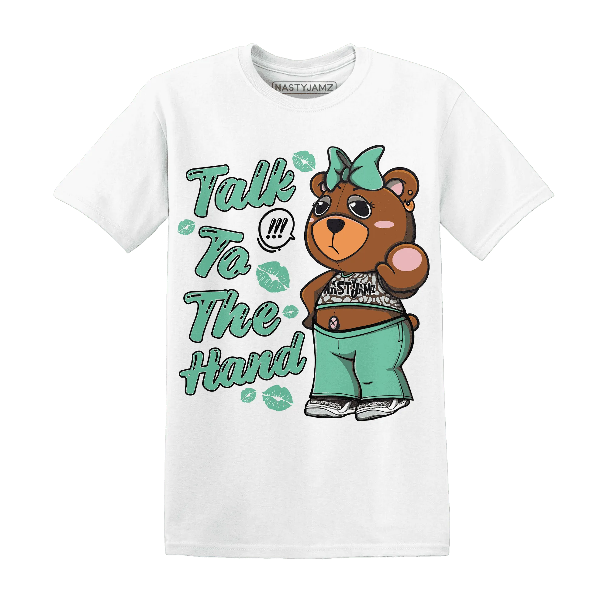 Green-Glow-3s-T-Shirt-Match-Talk-To-The-Hand-BERNIE