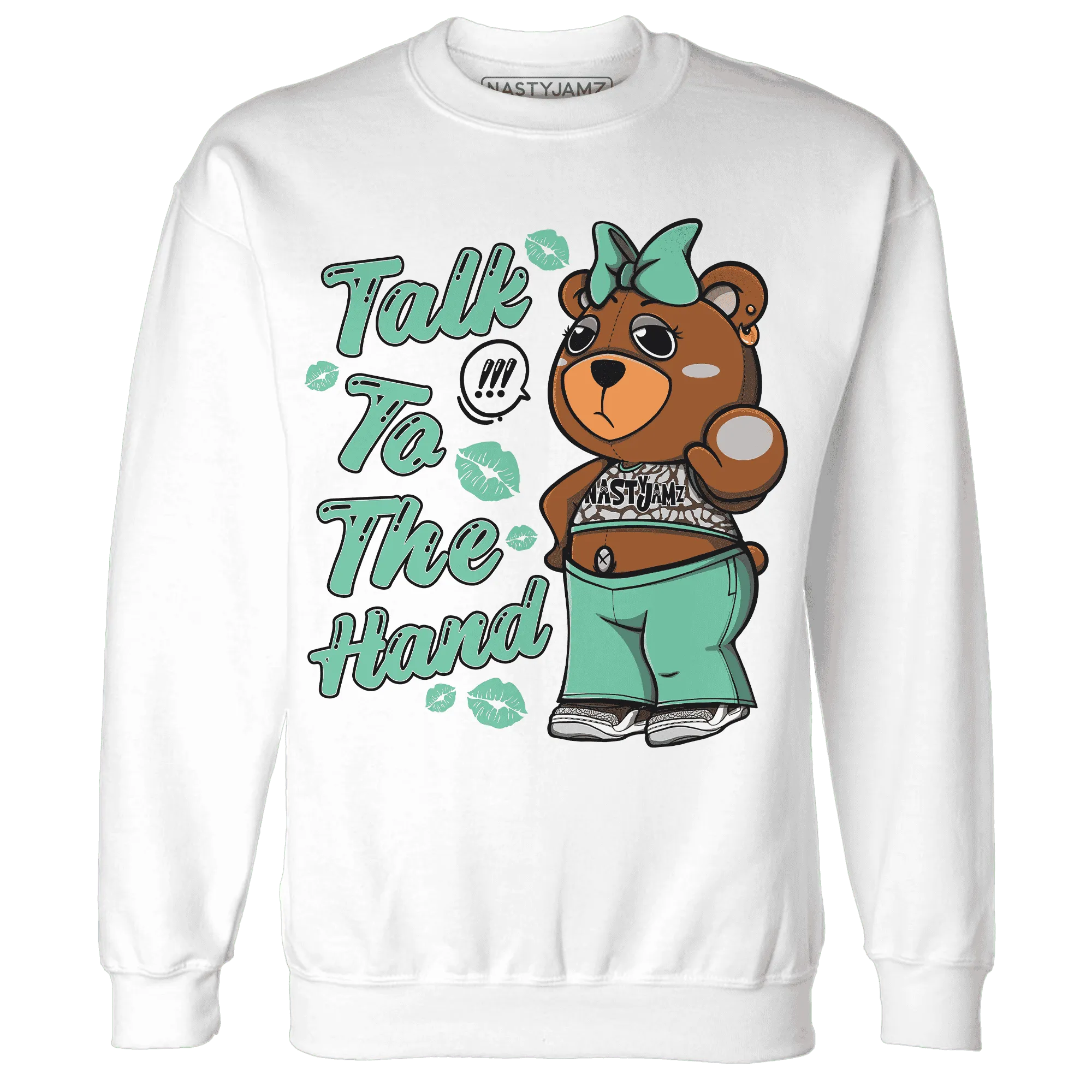 Green-Glow-3s-Sweatshirt-Match-Talk-To-The-Hand-BERNIE