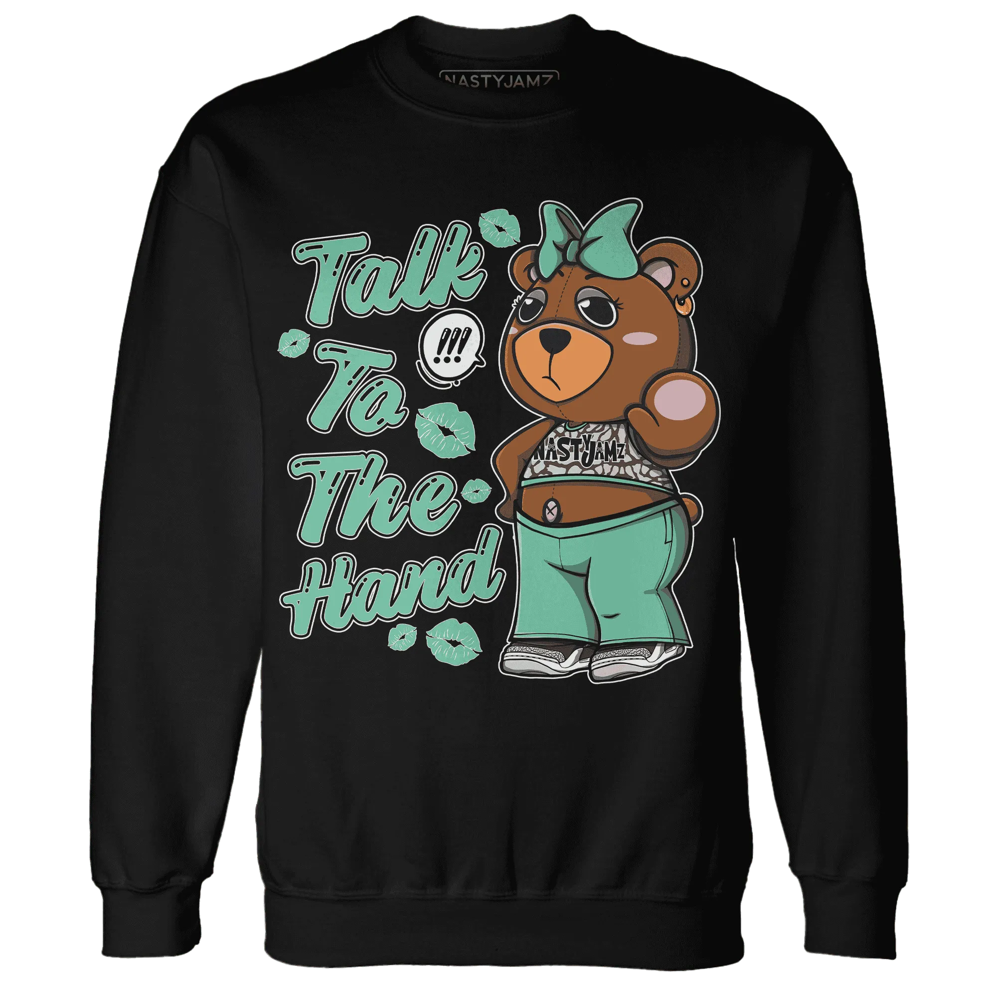 Green-Glow-3s-Sweatshirt-Match-Talk-To-The-Hand-BERNIE