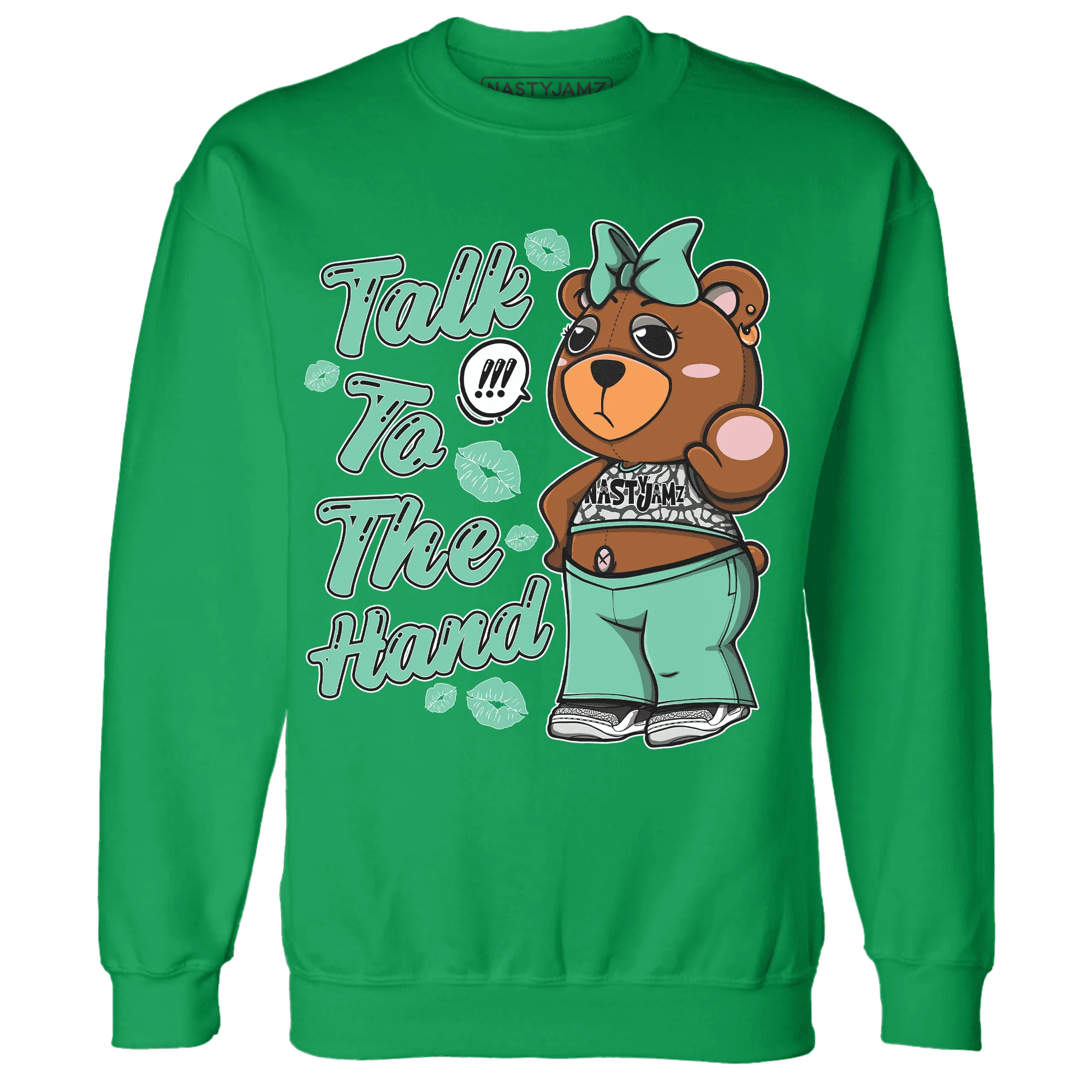 Green-Glow-3s-Sweatshirt-Match-Talk-To-The-Hand-BERNIE
