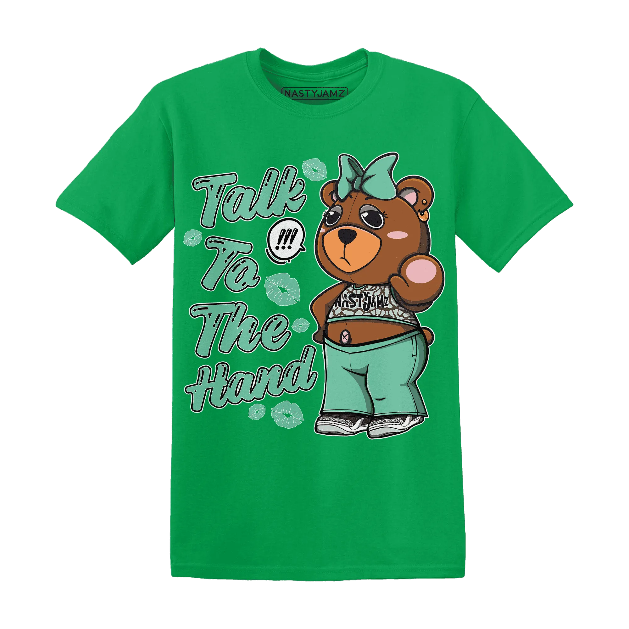 Green-Glow-3s-T-Shirt-Match-Talk-To-The-Hand-BERNIE