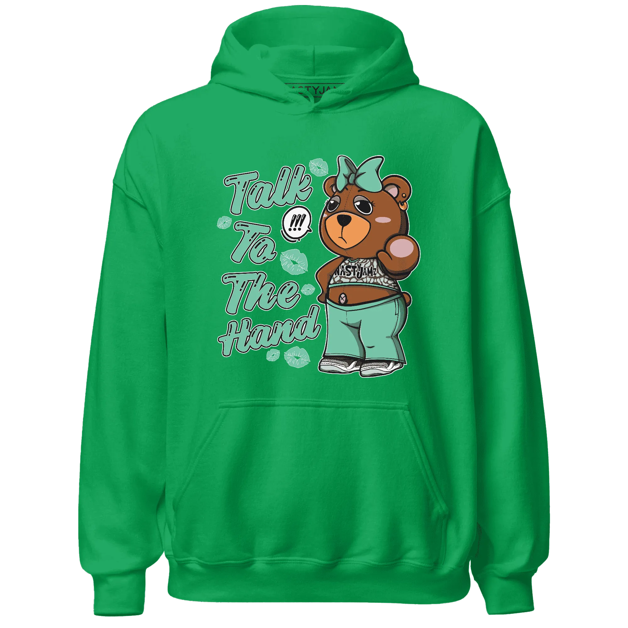 Green-Glow-3s-Hoodie-Match-Talk-To-The-Hand-BERNIE