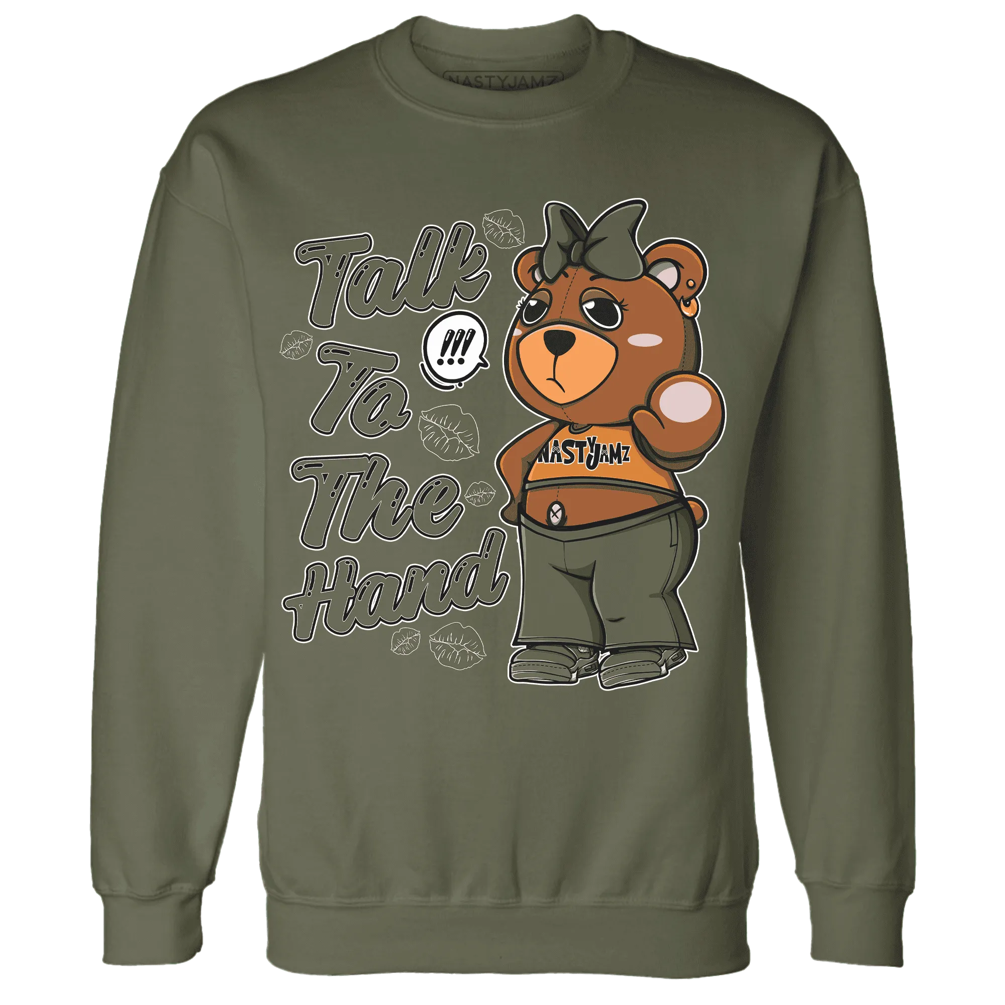 Olive-5s-Sweatshirt-Match-Talk-To-The-Hand-BERNIE