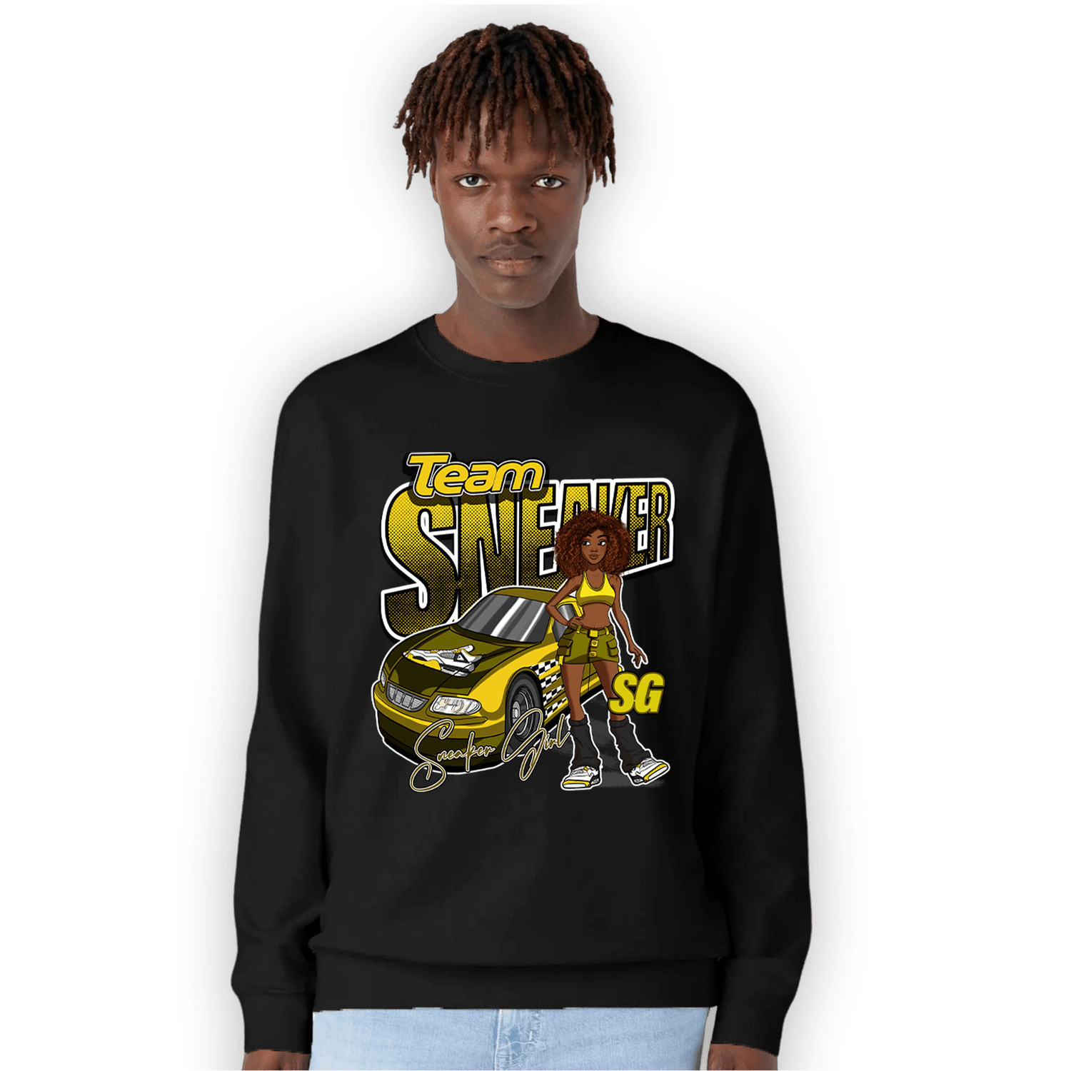 Vivid Sulfur 4s Sweatshirt Match Team Sneaker Girl - NastyJamz