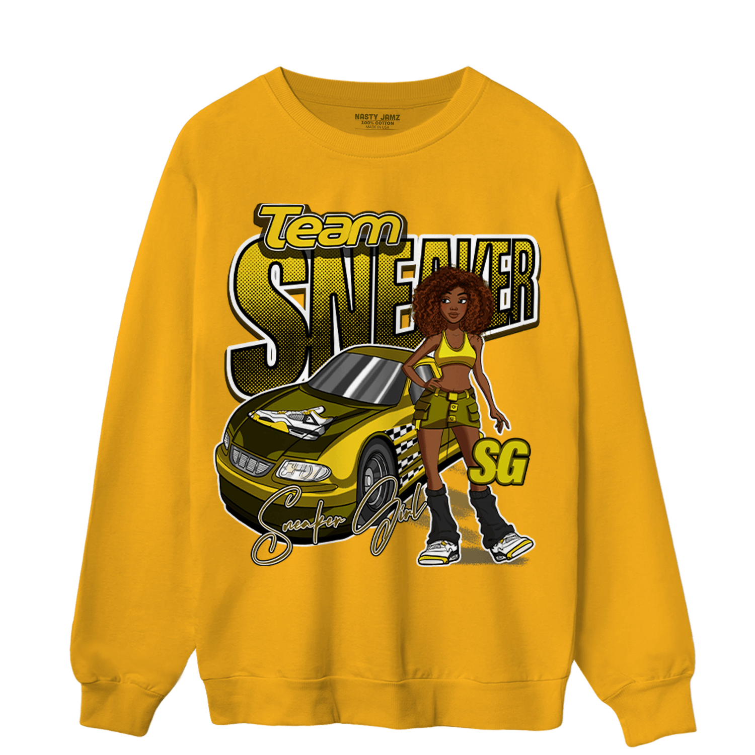 Vivid Sulfur 4s Sweatshirt Match Team Sneaker Girl - NastyJamz