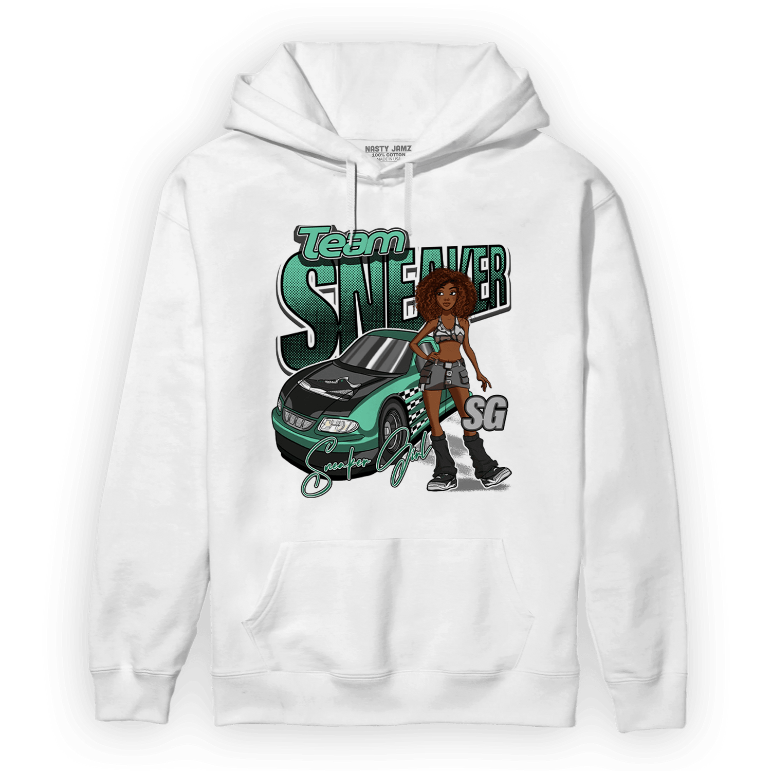 Green Glow 3s Hoodie Match Team Sneaker Girl - NastyJamz