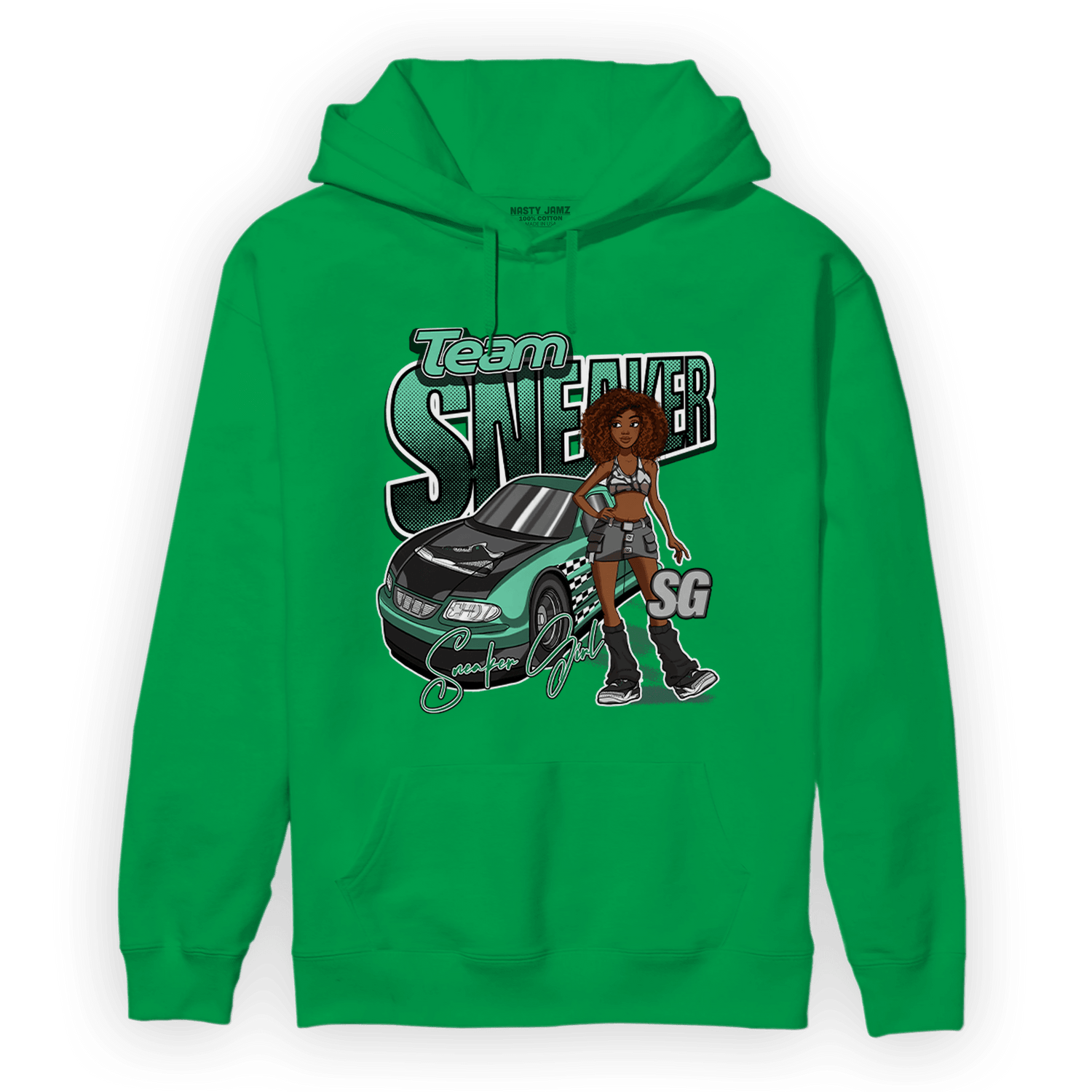 Green Glow 3s Hoodie Match Team Sneaker Girl - NastyJamz