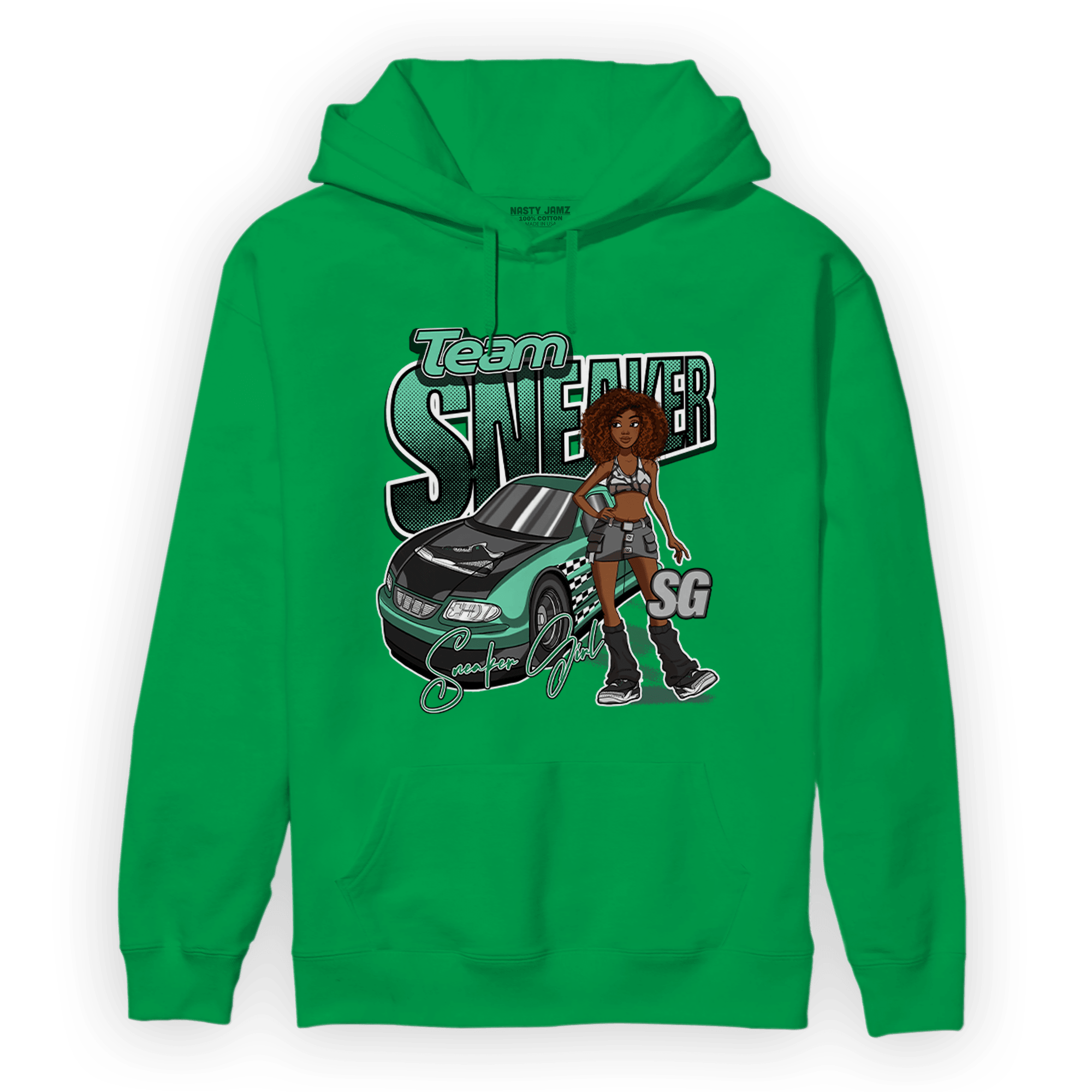 Green Glow 3s Hoodie Match Team Sneaker Girl - NastyJamz