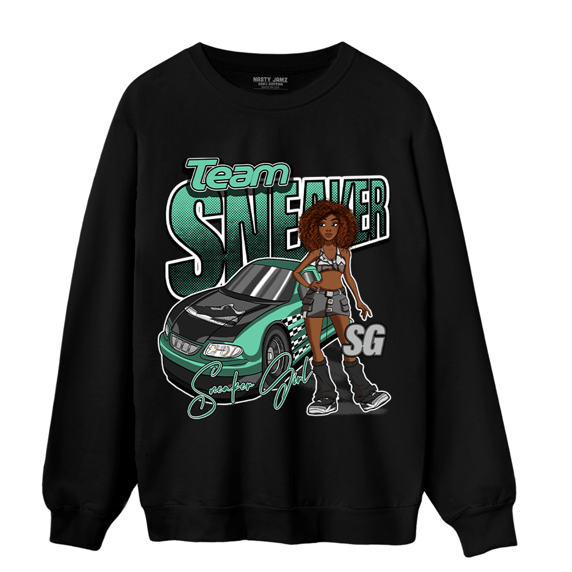 Green Glow 3s Sweatshirt Match Team Sneaker Girl - NastyJamz