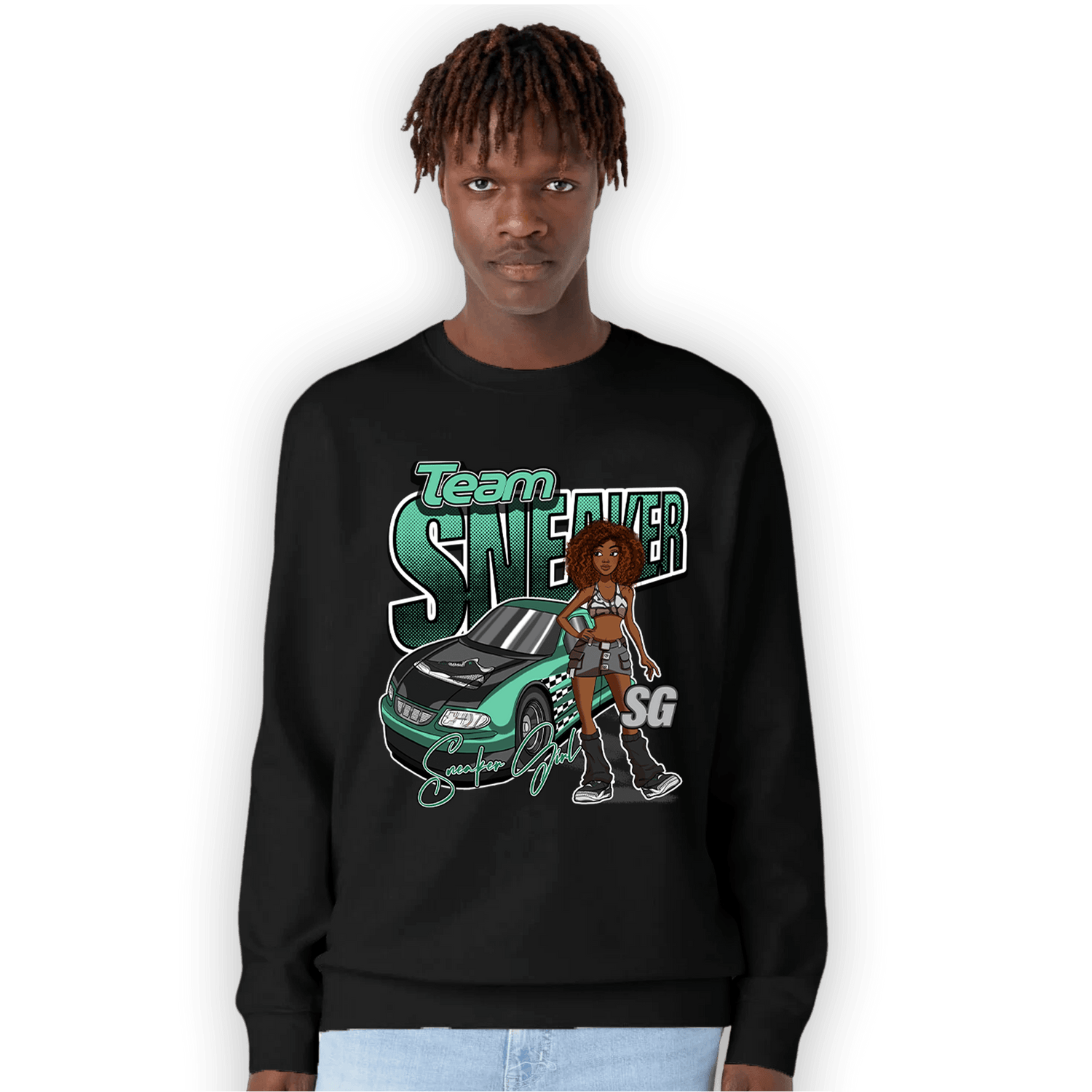 Green Glow 3s Sweatshirt Match Team Sneaker Girl - NastyJamz