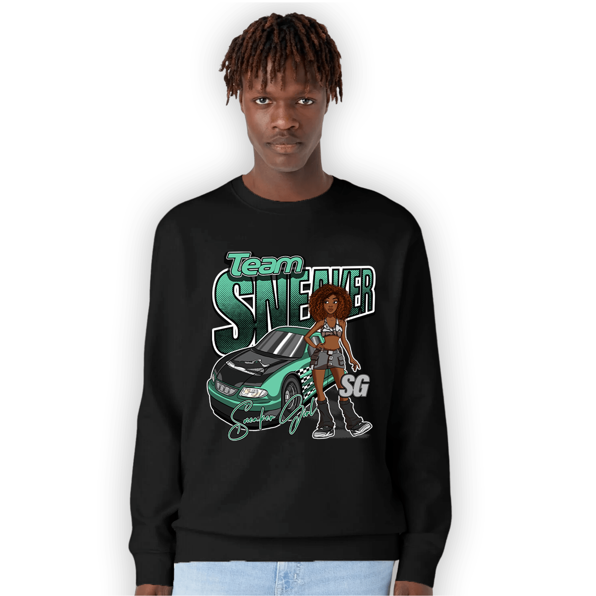 Green Glow 3s Sweatshirt Match Team Sneaker Girl - NastyJamz