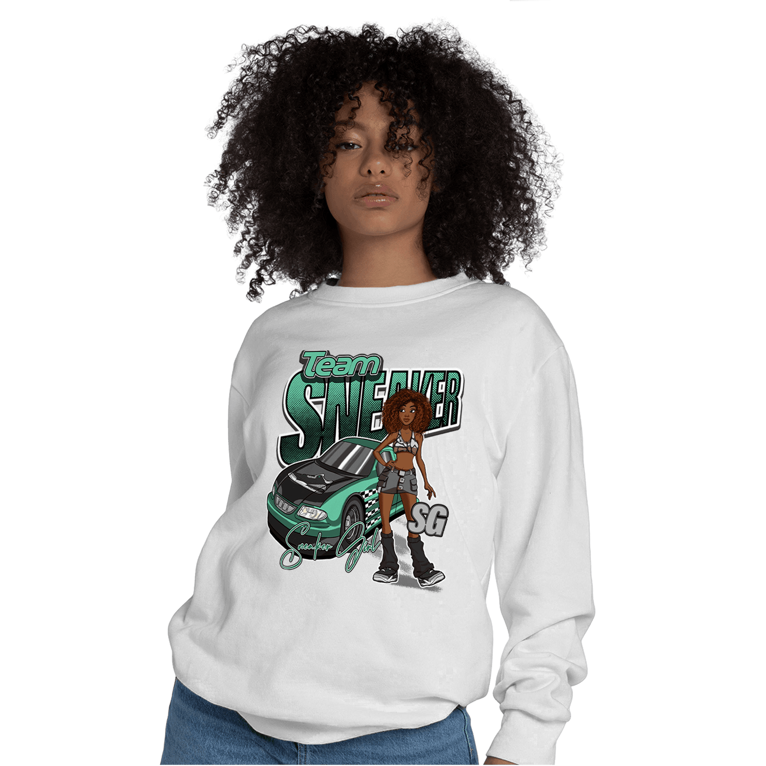 Green Glow 3s Sweatshirt Match Team Sneaker Girl - NastyJamz