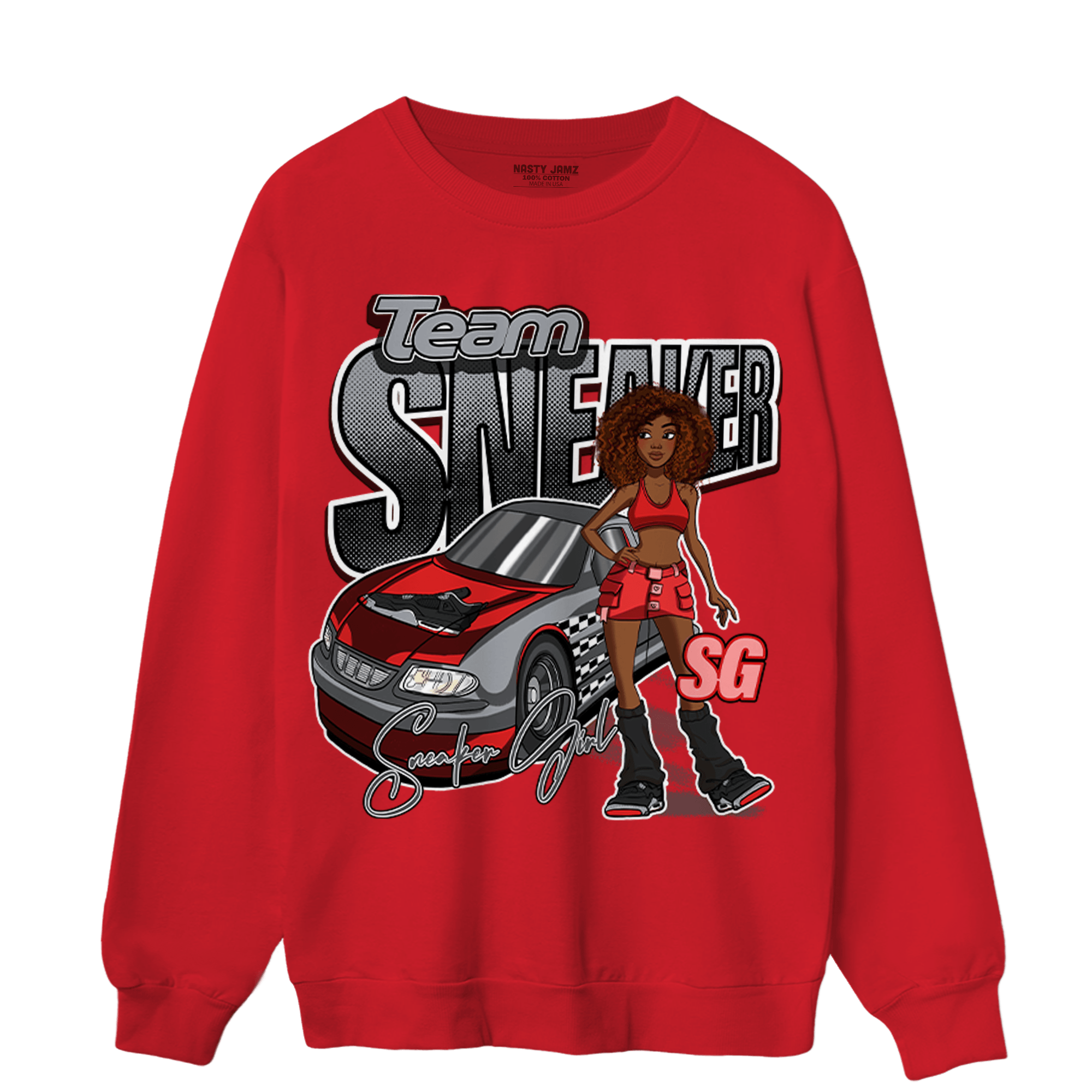Bred Reimagined 4s Sweatshirt Match Team Sneaker Girl - NastyJamz