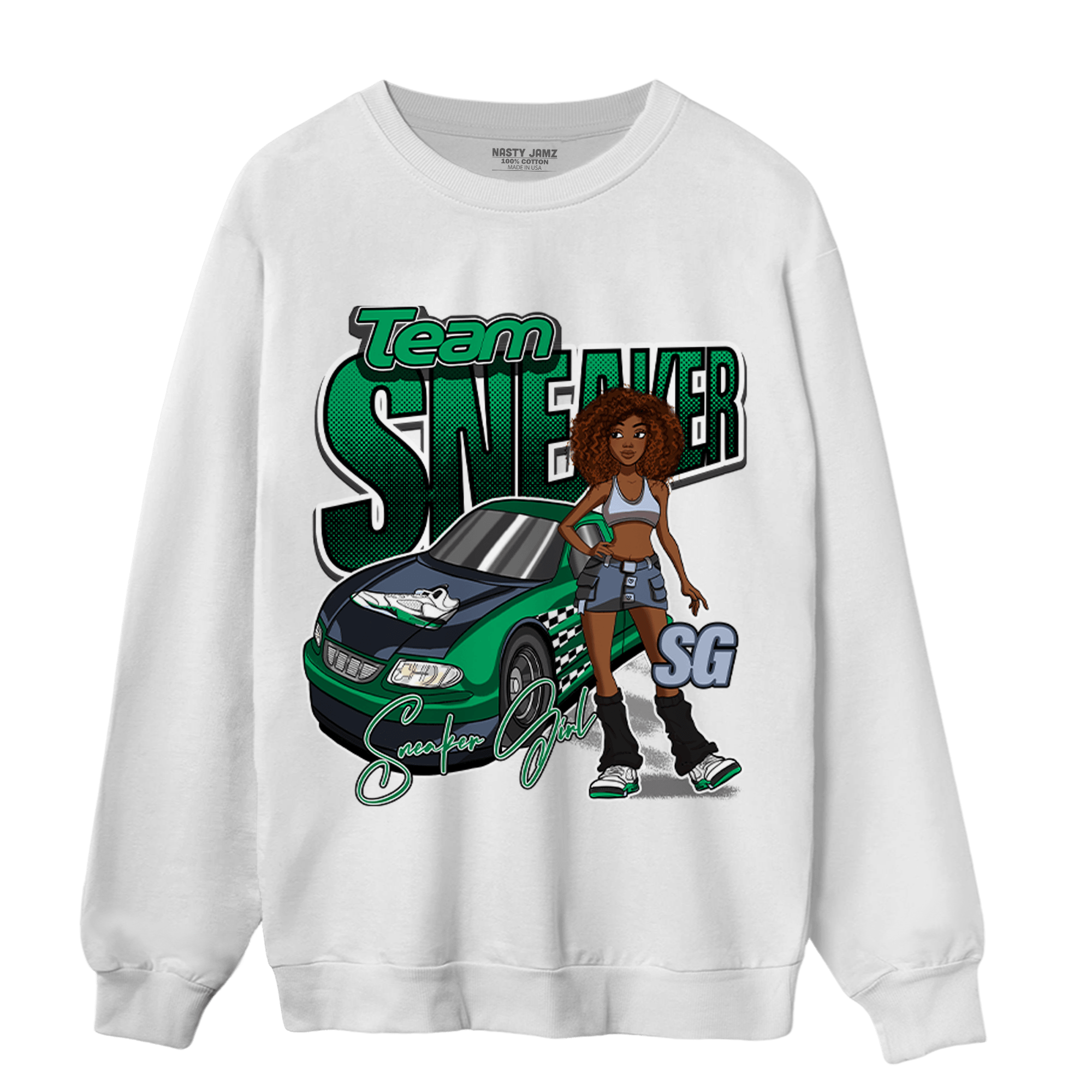 Lucky Green 5s Sweatshirt Match Team Sneaker Girl - NastyJamz