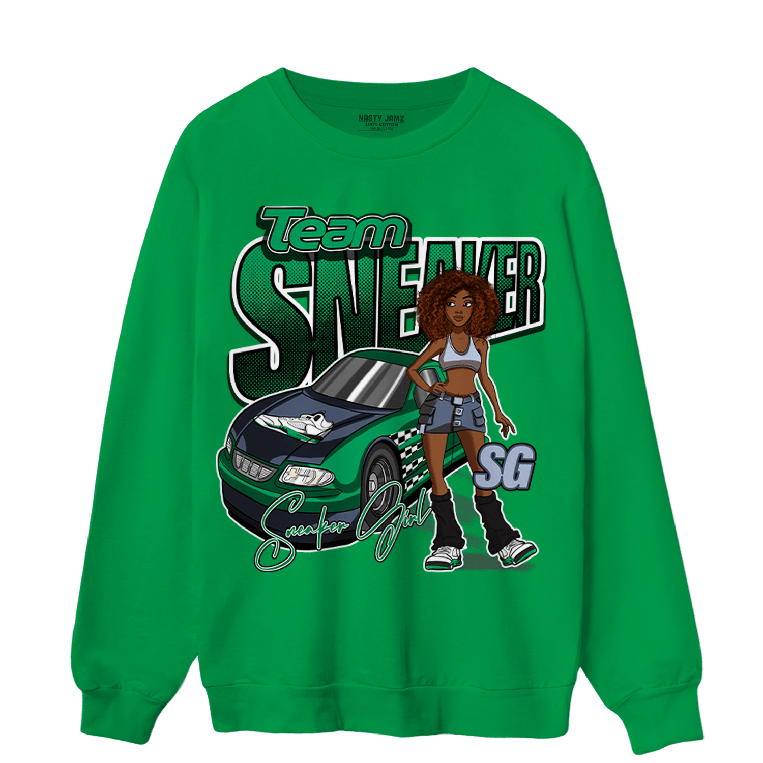 Lucky Green 5s Sweatshirt Match Team Sneaker Girl - NastyJamz