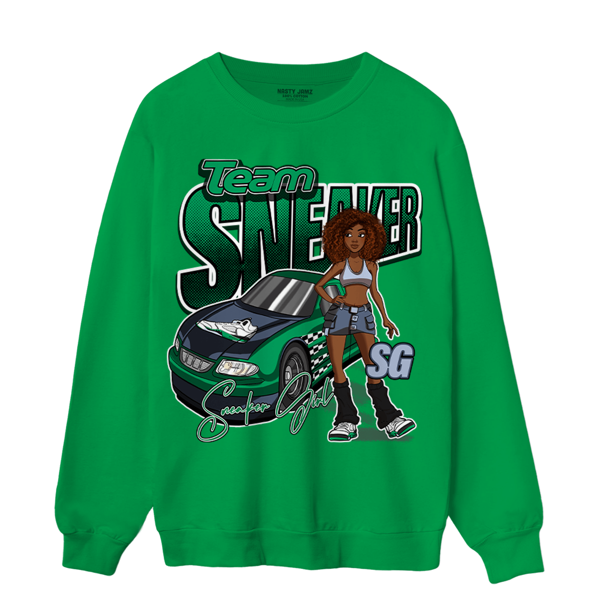 Lucky Green 5s Sweatshirt Match Team Sneaker Girl - NastyJamz