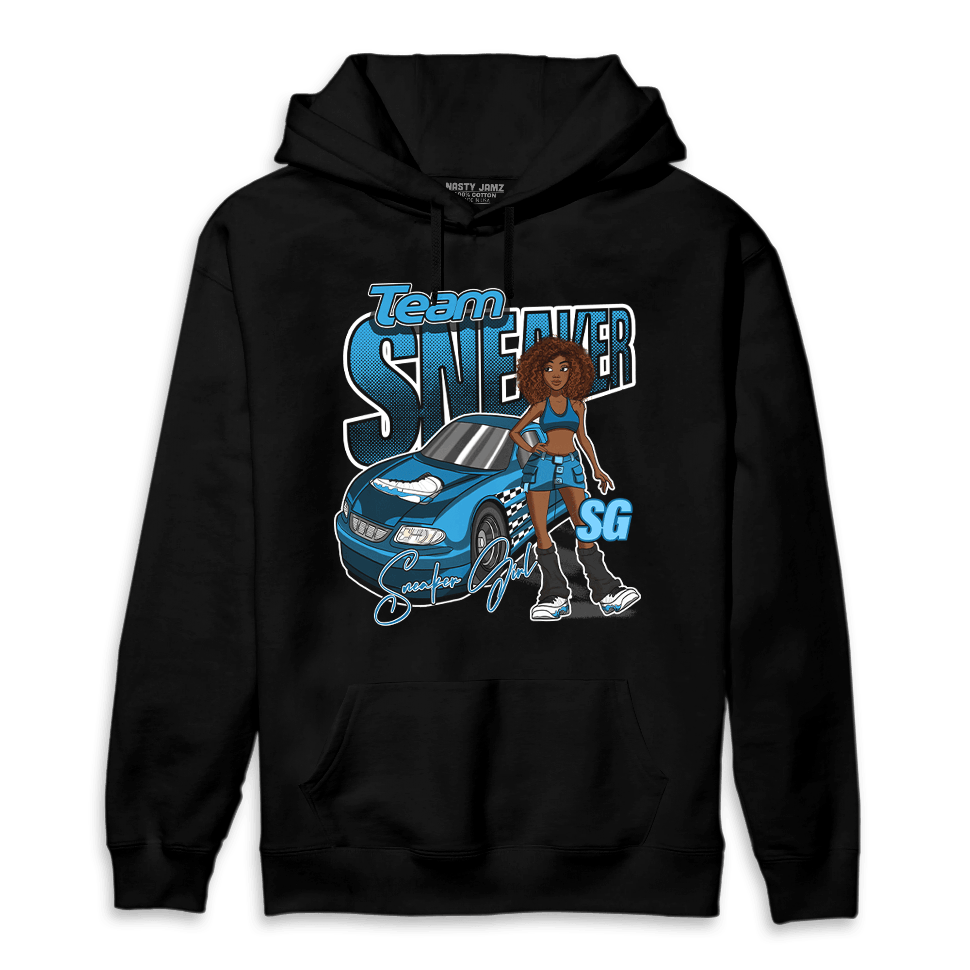 Powder Blue 9s Hoodie Match Team Sneaker Girl - NastyJamz