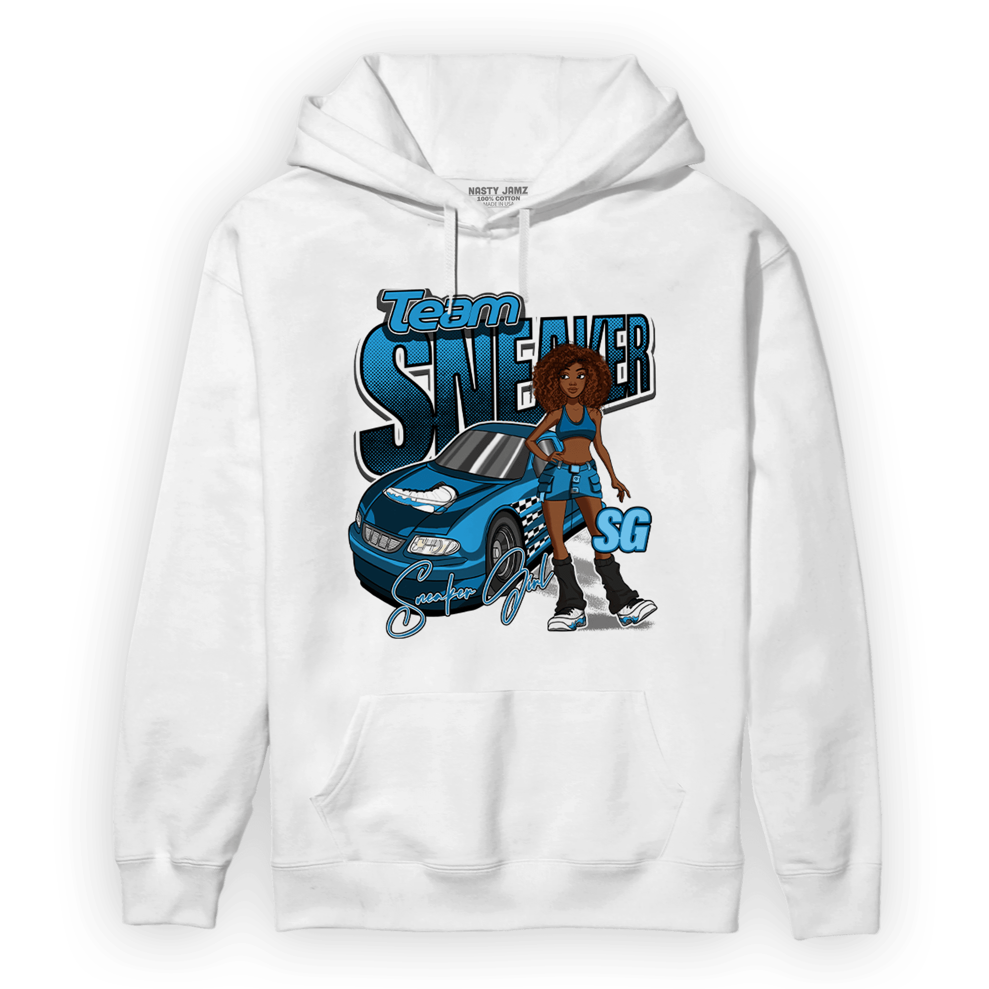 Powder Blue 9s Hoodie Match Team Sneaker Girl - NastyJamz