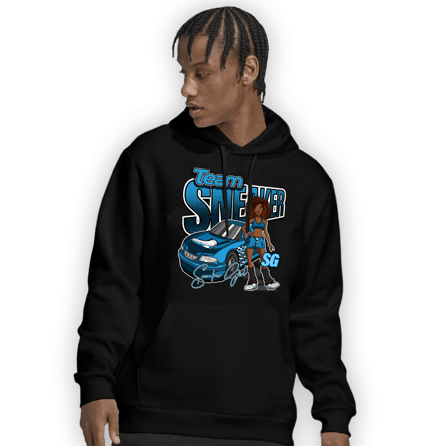 Powder Blue 9s Hoodie Match Team Sneaker Girl - NastyJamz