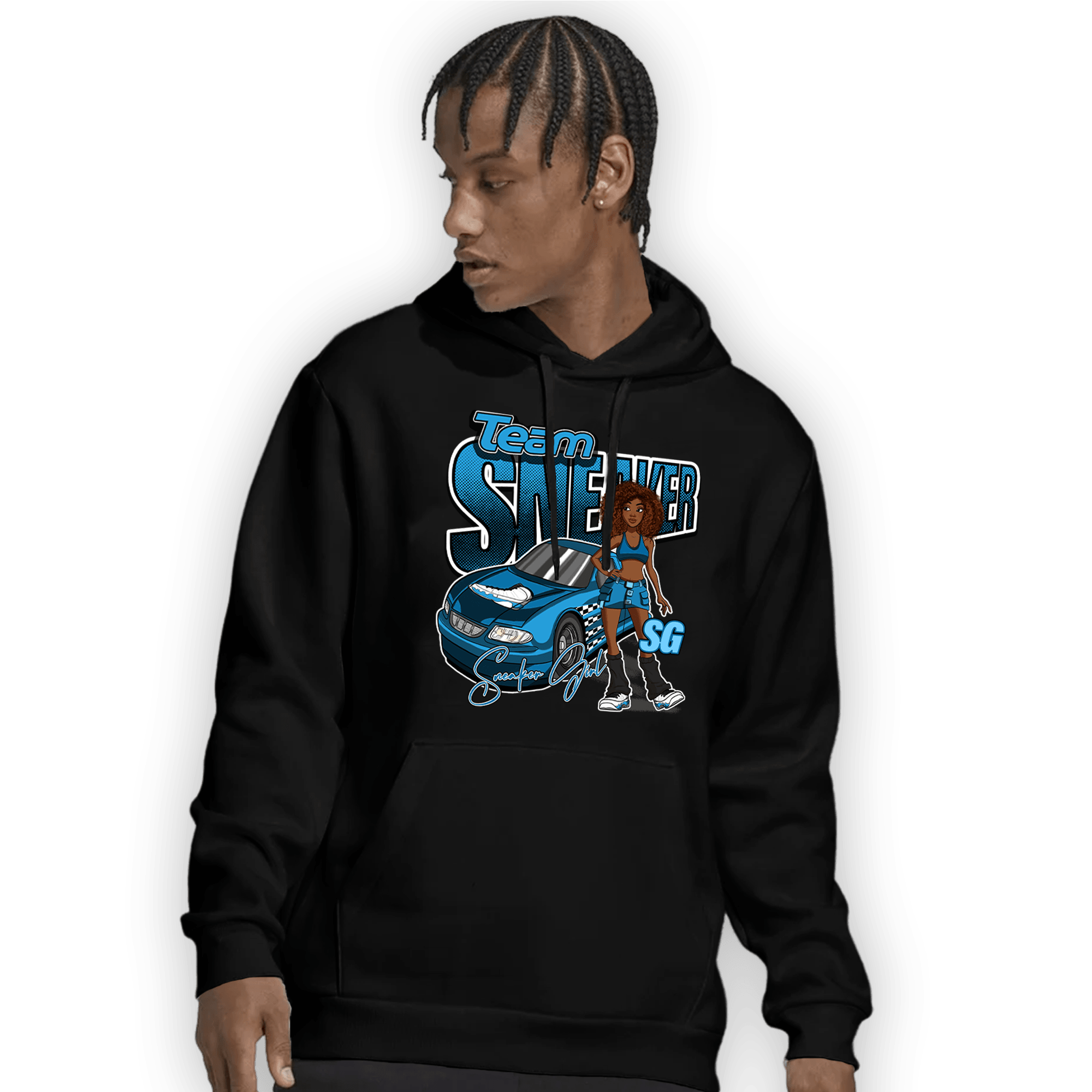 Powder Blue 9s Hoodie Match Team Sneaker Girl - NastyJamz