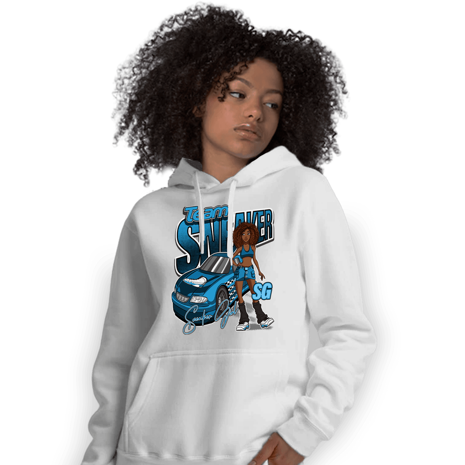Powder Blue 9s Hoodie Match Team Sneaker Girl - NastyJamz
