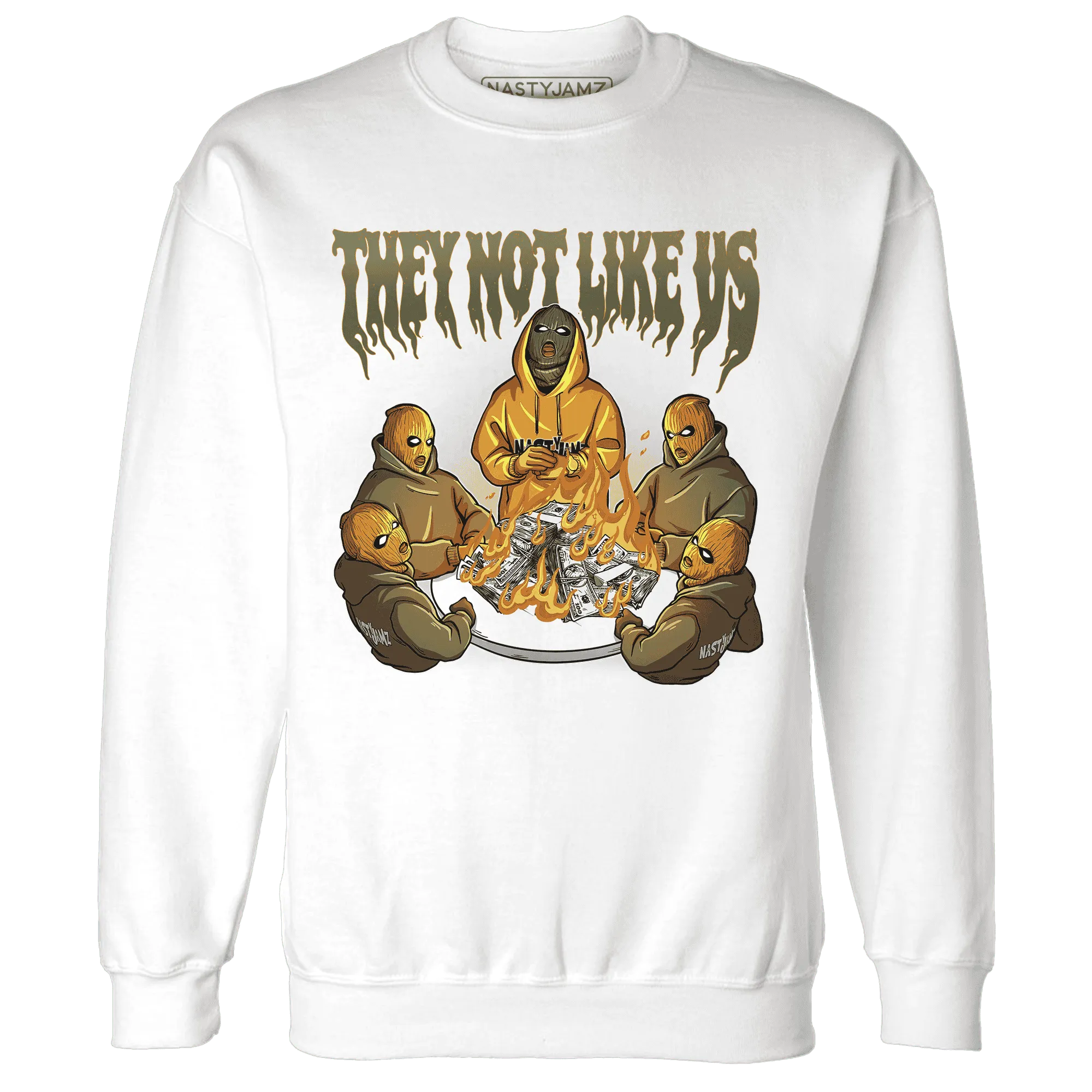 NastyJamz-Olive-5s-Sweatshirt-Match-They-Not-Like-Us