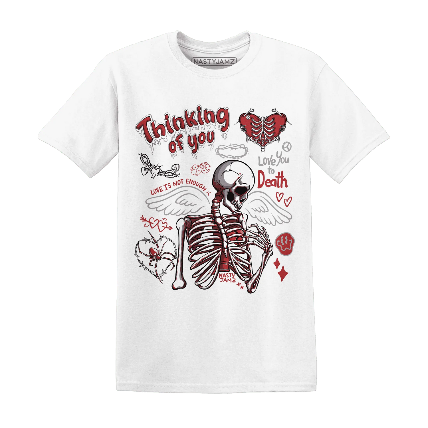 Black-Toe-Reimagined-Red-White-1s-T-Shirt-Match-Thinking-Of-You