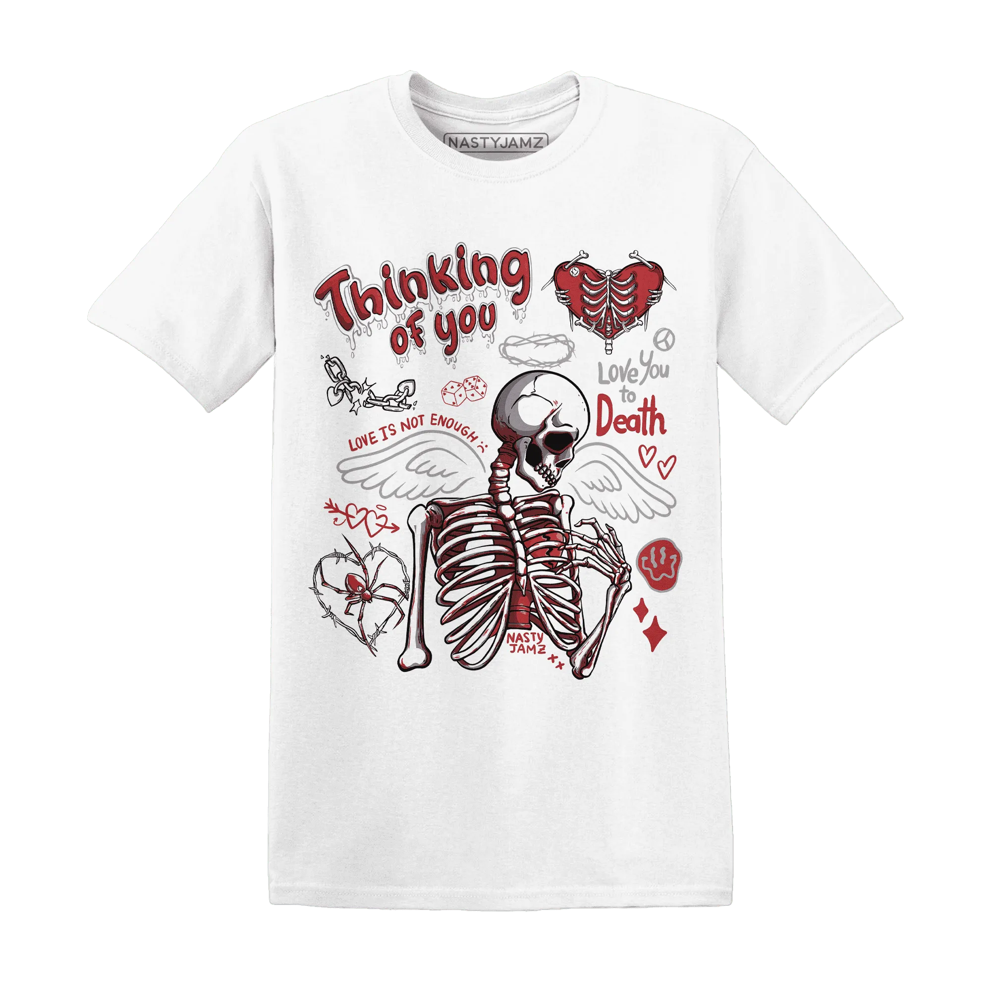 Black-Toe-Reimagined-Red-White-1s-T-Shirt-Match-Thinking-Of-You