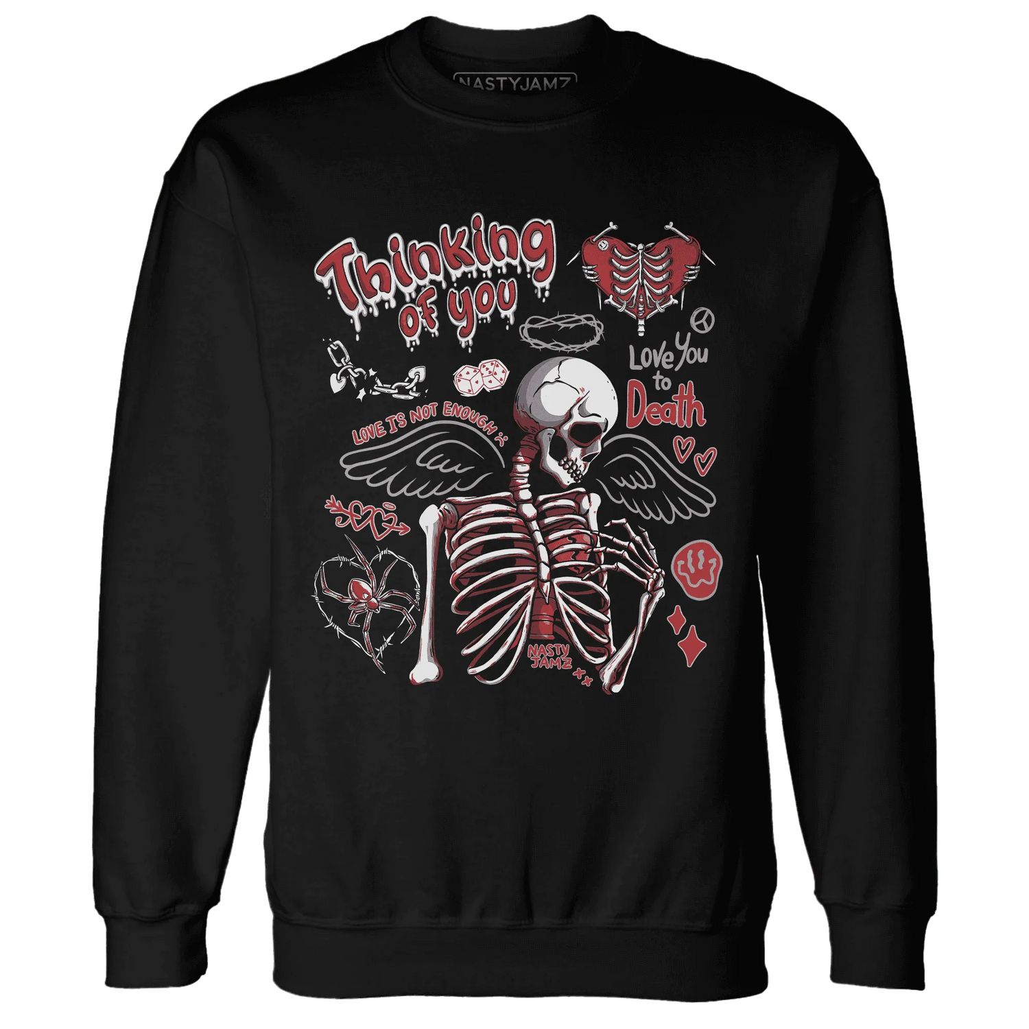 Black-Toe-Reimagined-Red-White-1s-Sweatshirt-Match-Thinking-Of-You