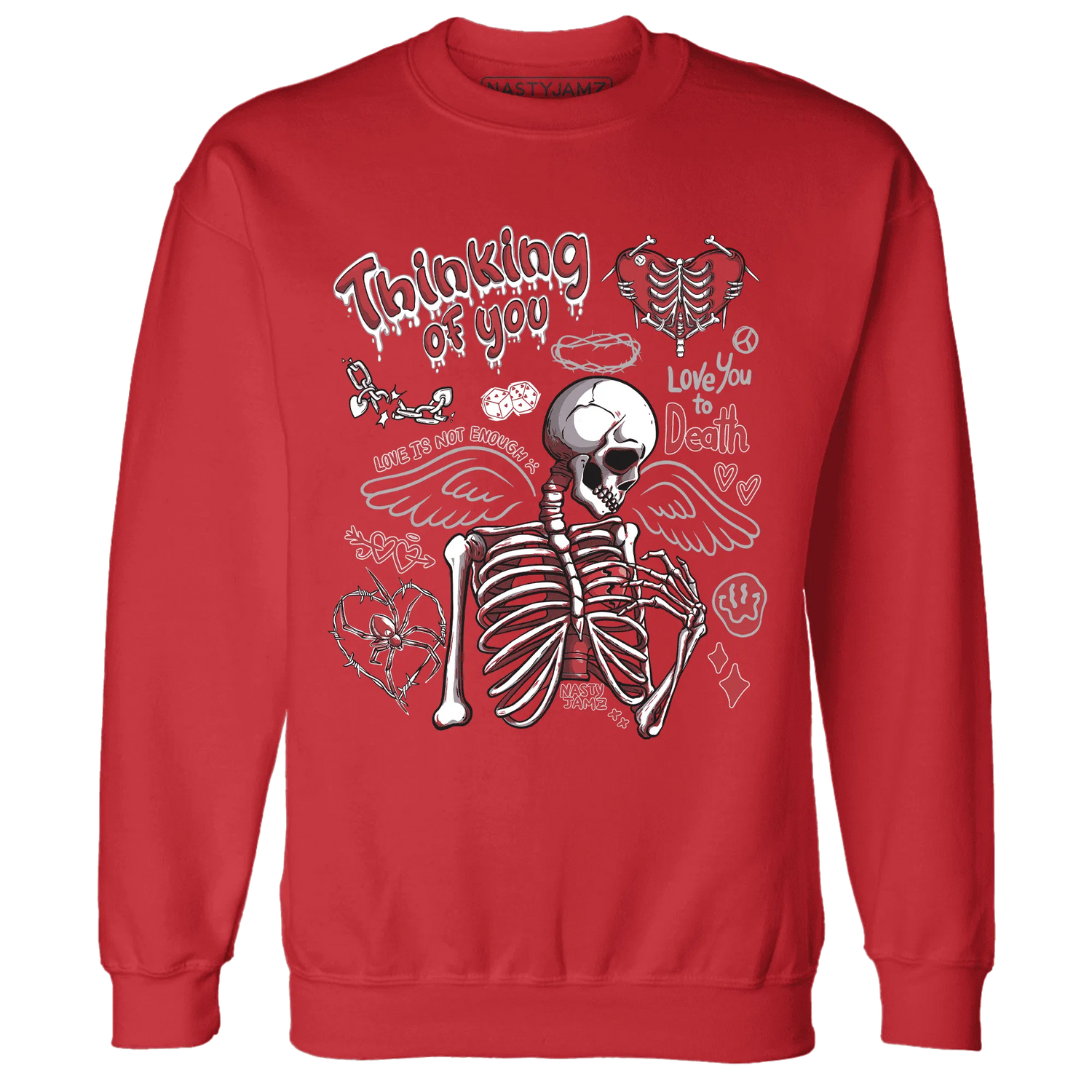 Black-Toe-Reimagined-Red-White-1s-Sweatshirt-Match-Thinking-Of-You