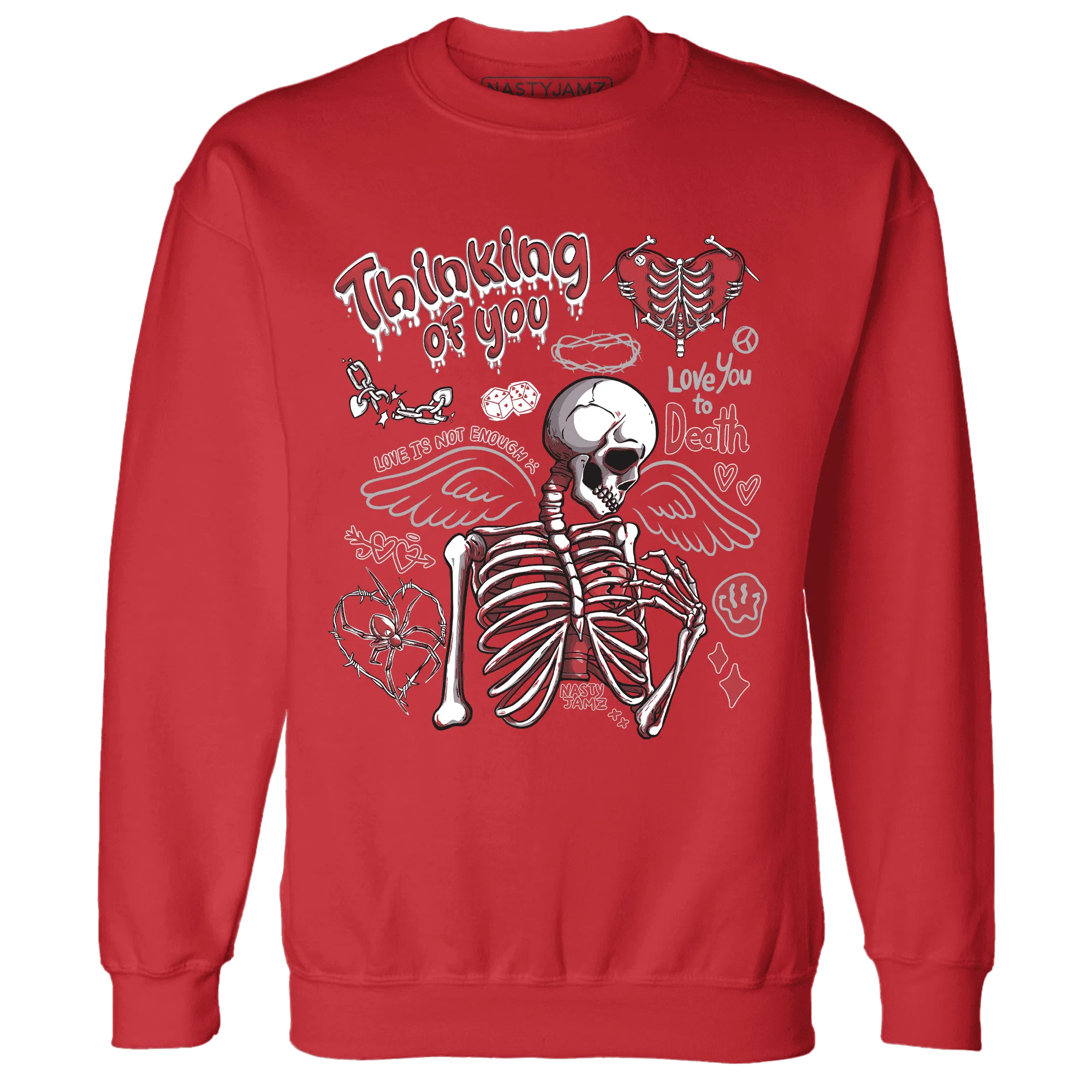 Black-Toe-Reimagined-Red-White-1s-Sweatshirt-Match-Thinking-Of-You