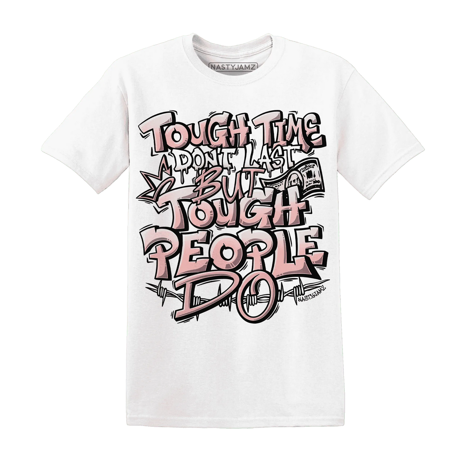 Low-Legend-Pink-11s-T-Shirt-Match-Tough-People-Never-Fall