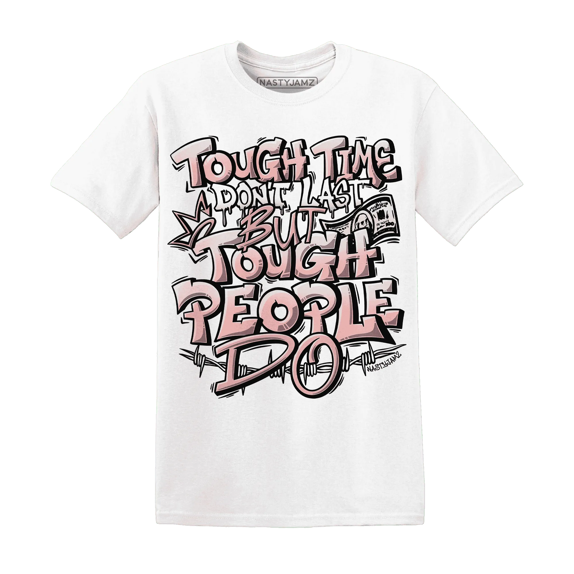 Low-Legend-Pink-11s-T-Shirt-Match-Tough-People-Never-Fall