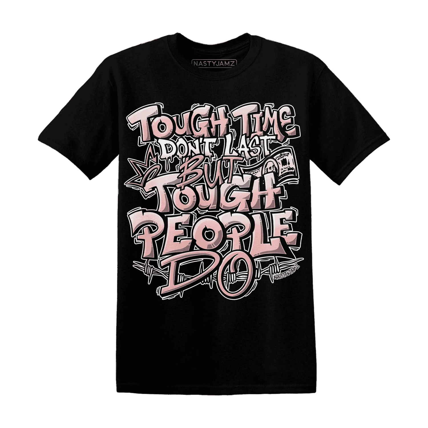 Low-Legend-Pink-11s-T-Shirt-Match-Tough-People-Never-Fall