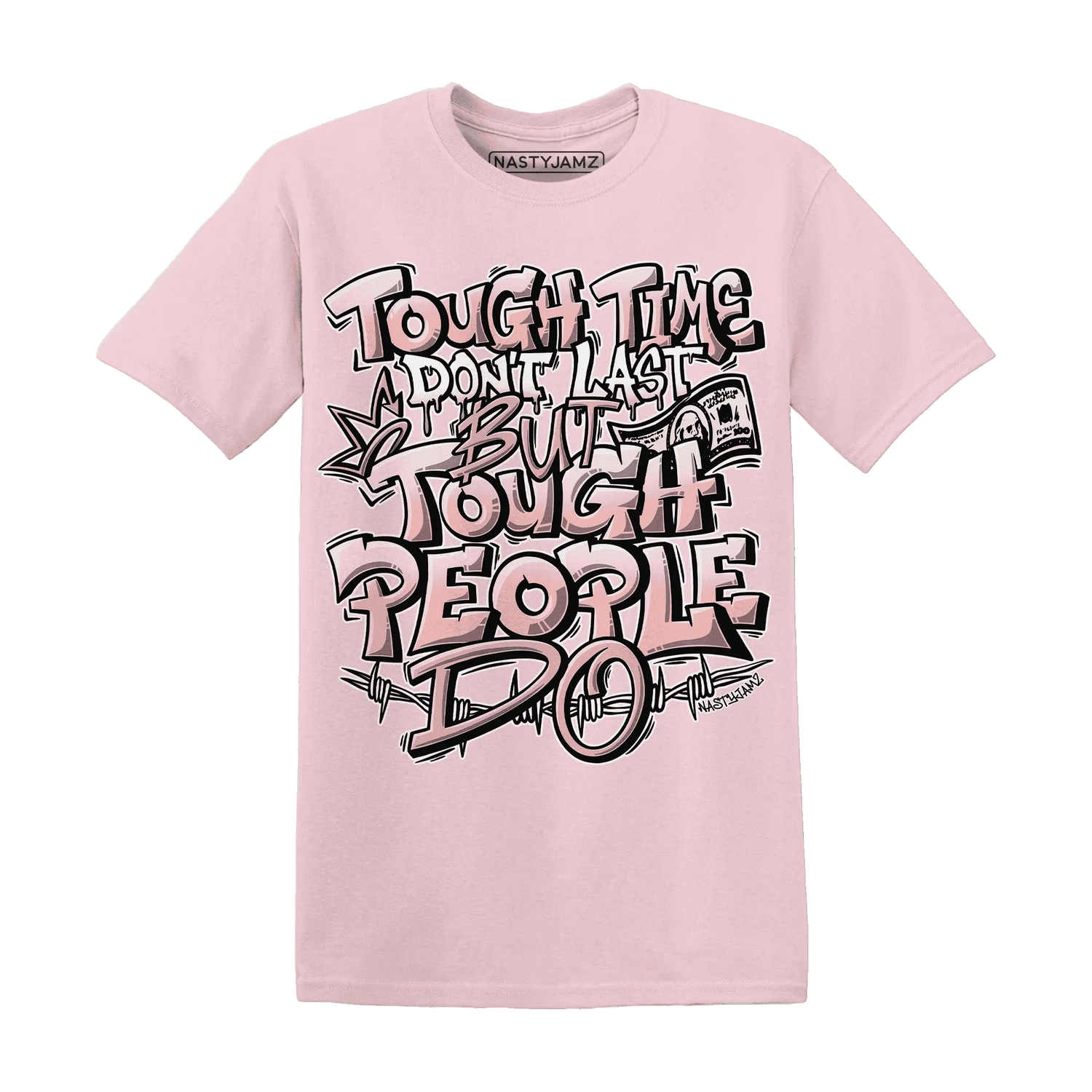 Low-Legend-Pink-11s-T-Shirt-Match-Tough-People-Never-Fall