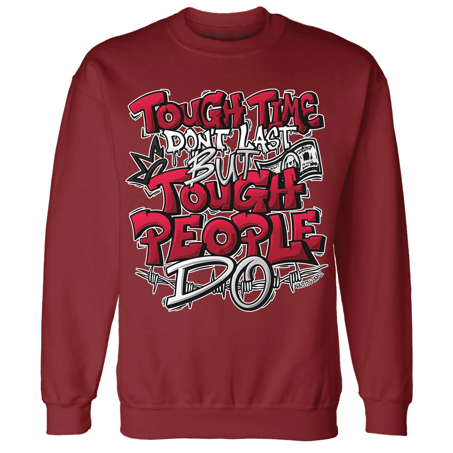 Retro-Red-Taxi-12s-Sweatshirt-Match-Tough-People-Never-Fall