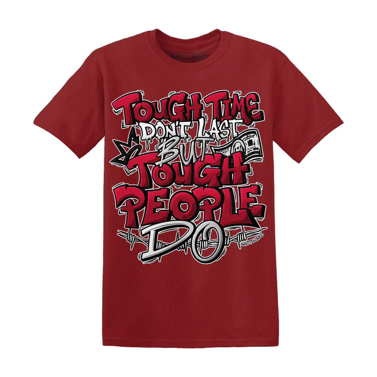Retro-Red-Taxi-12s-T-Shirt-Match-Tough-People-Never-Fall