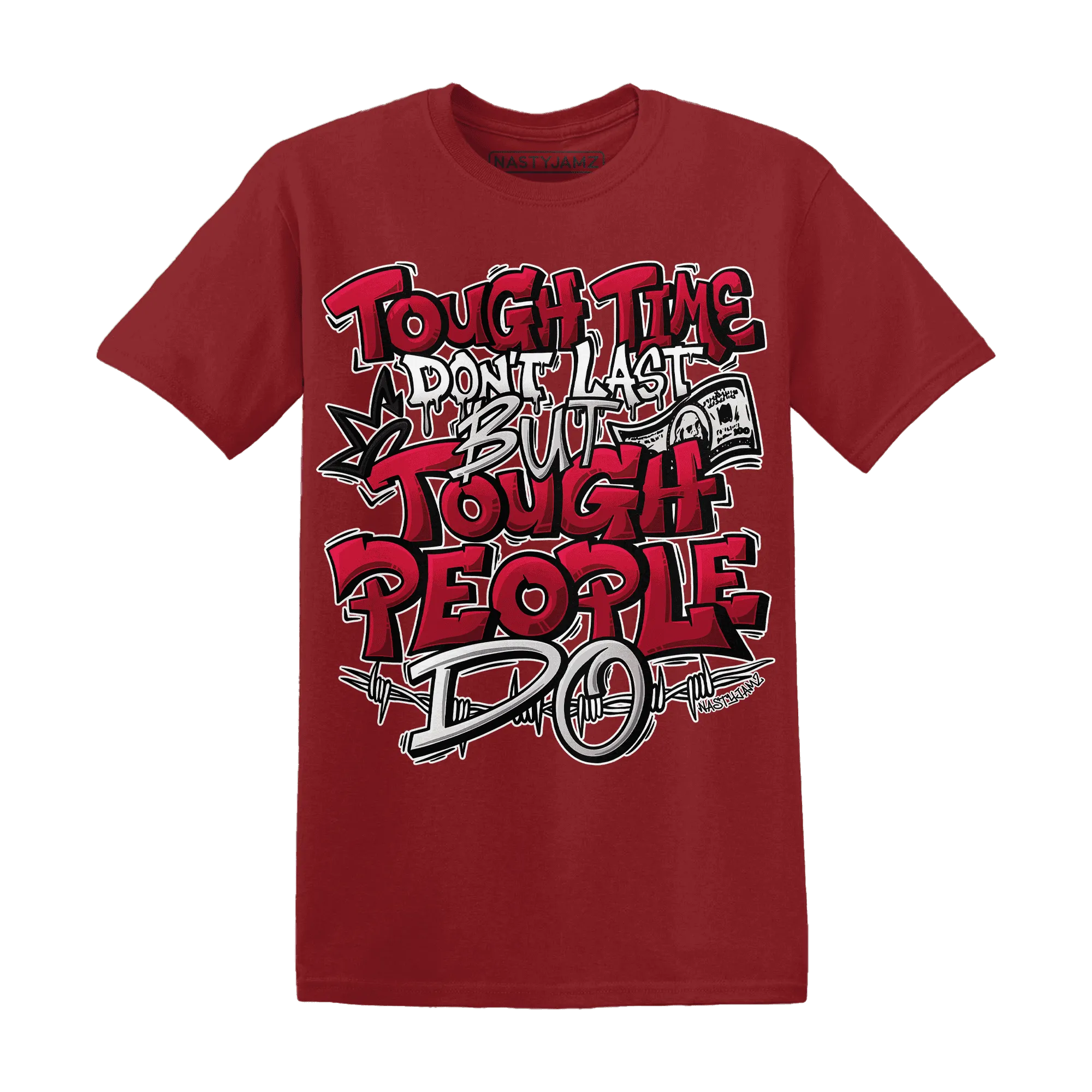 Retro-Red-Taxi-12s-T-Shirt-Match-Tough-People-Never-Fall