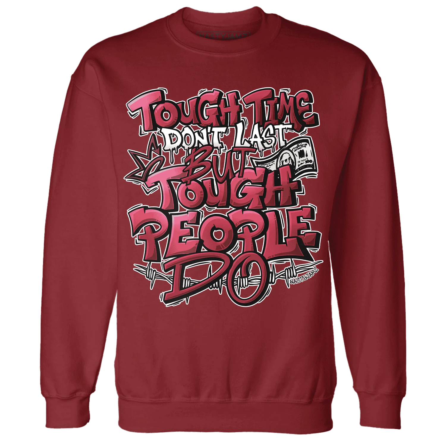High-87-Metallic-Burgundy-1s-Sweatshirt-Match-Tough-People-Never-Fall