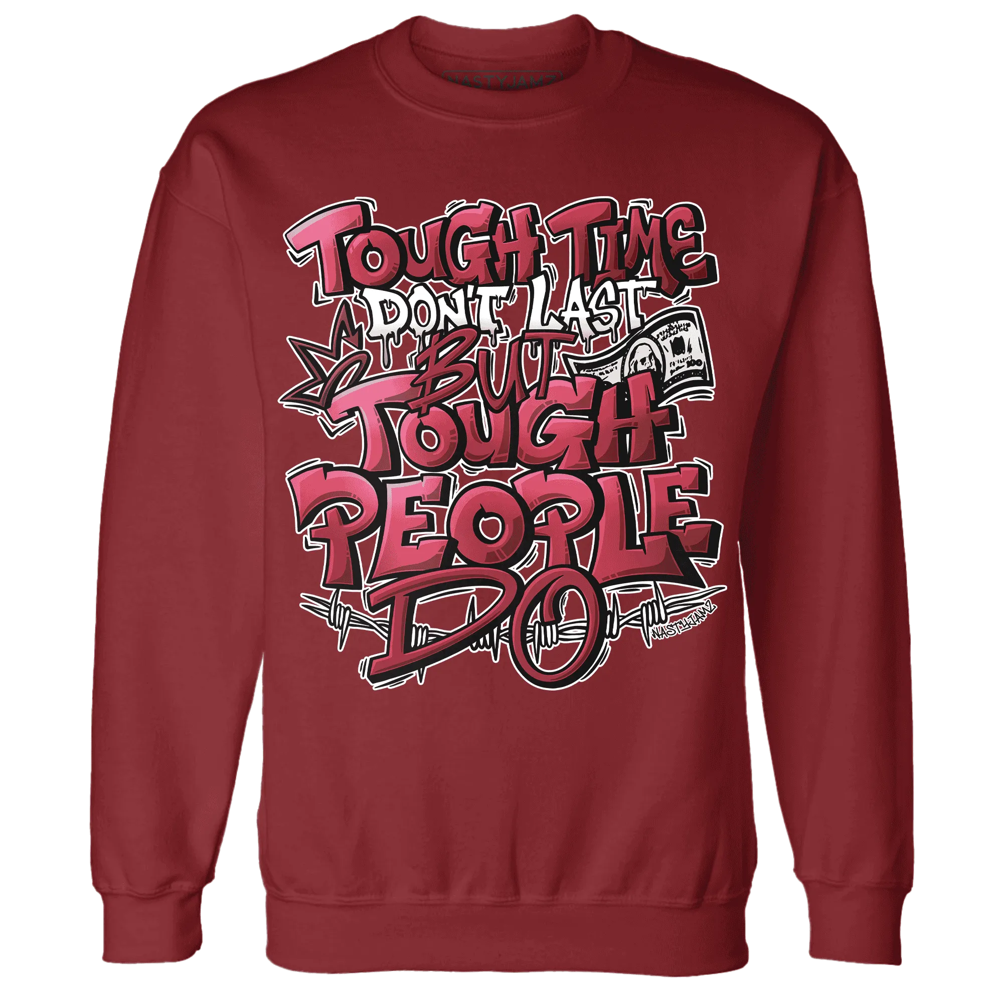 High-87-Metallic-Burgundy-1s-Sweatshirt-Match-Tough-People-Never-Fall