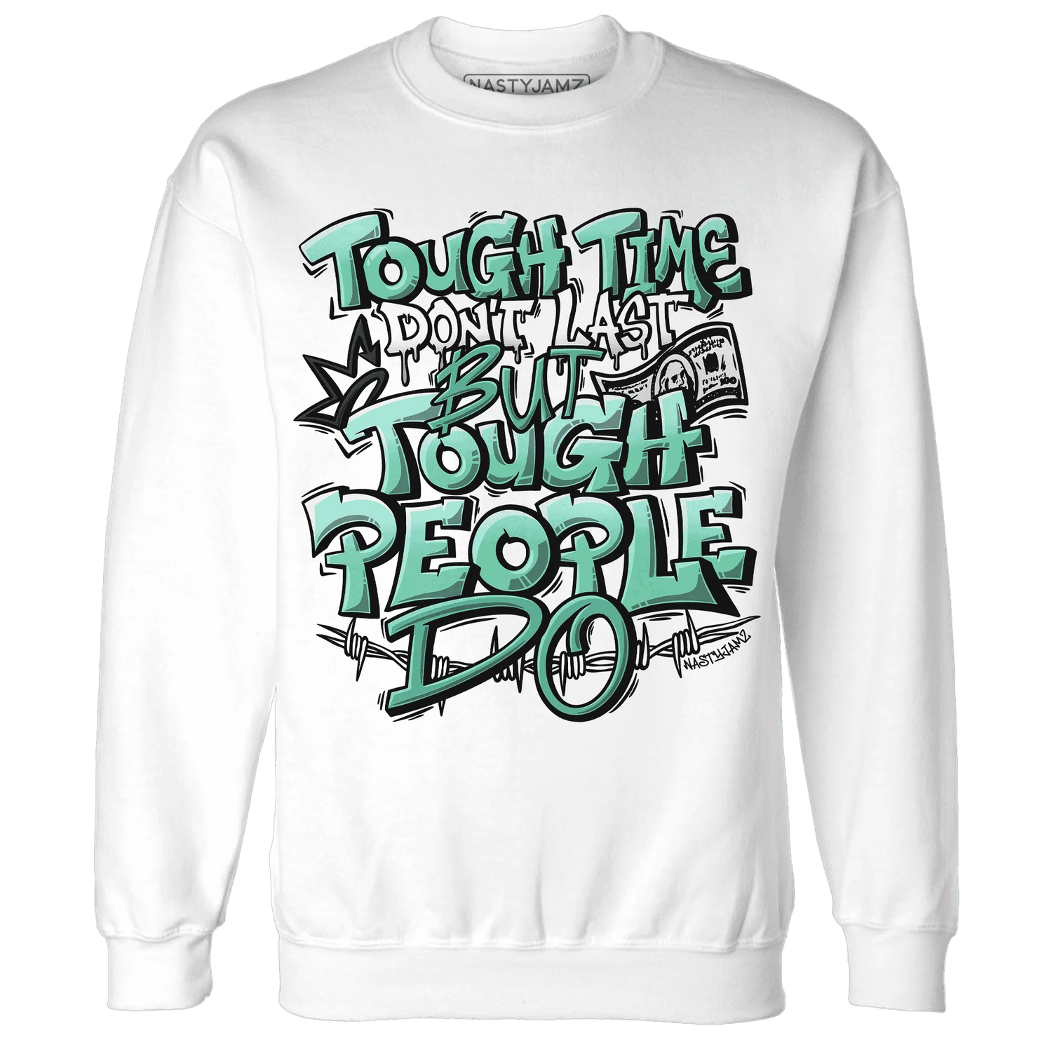 High-OG-Green-Glow-1s-Sweatshirt-Match-Tough-People-Never-Fall