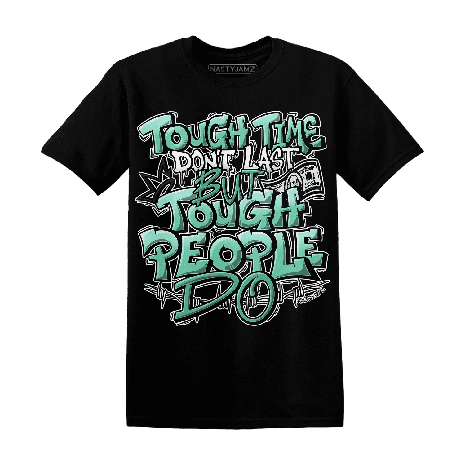 High-OG-Green-Glow-1s-T-Shirt-Match-Tough-People-Never-Fall