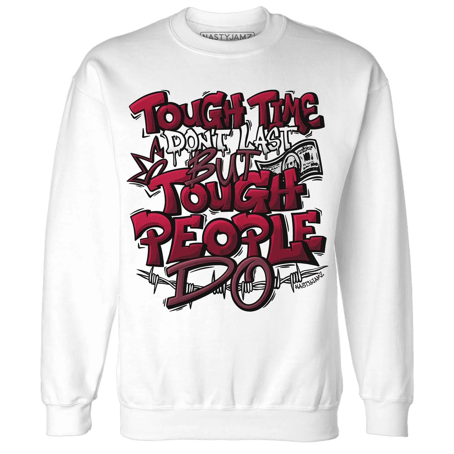 High-White-Team-Red-1s-Sweatshirt-Match-Tough-People-Never-Fall