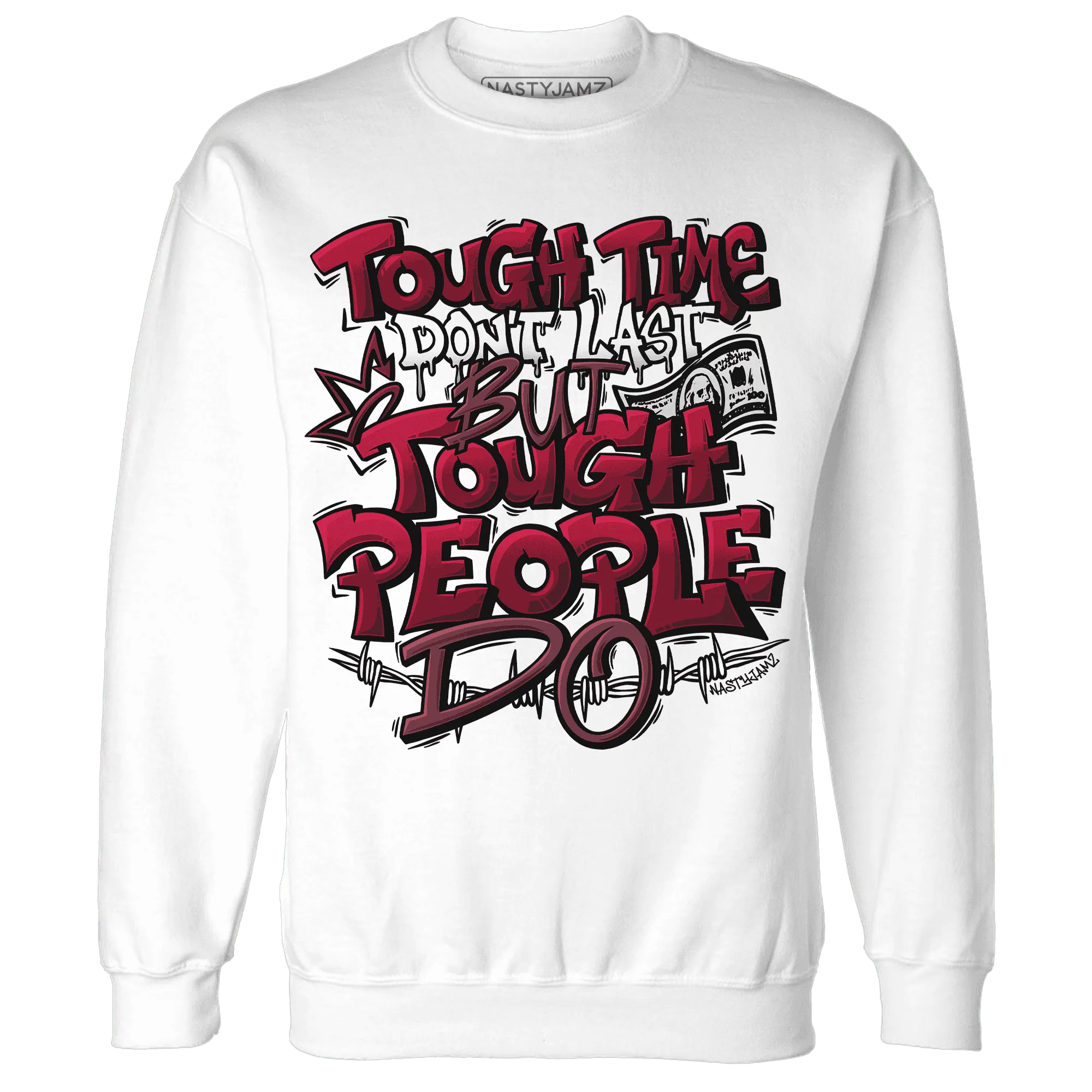 High-White-Team-Red-1s-Sweatshirt-Match-Tough-People-Never-Fall