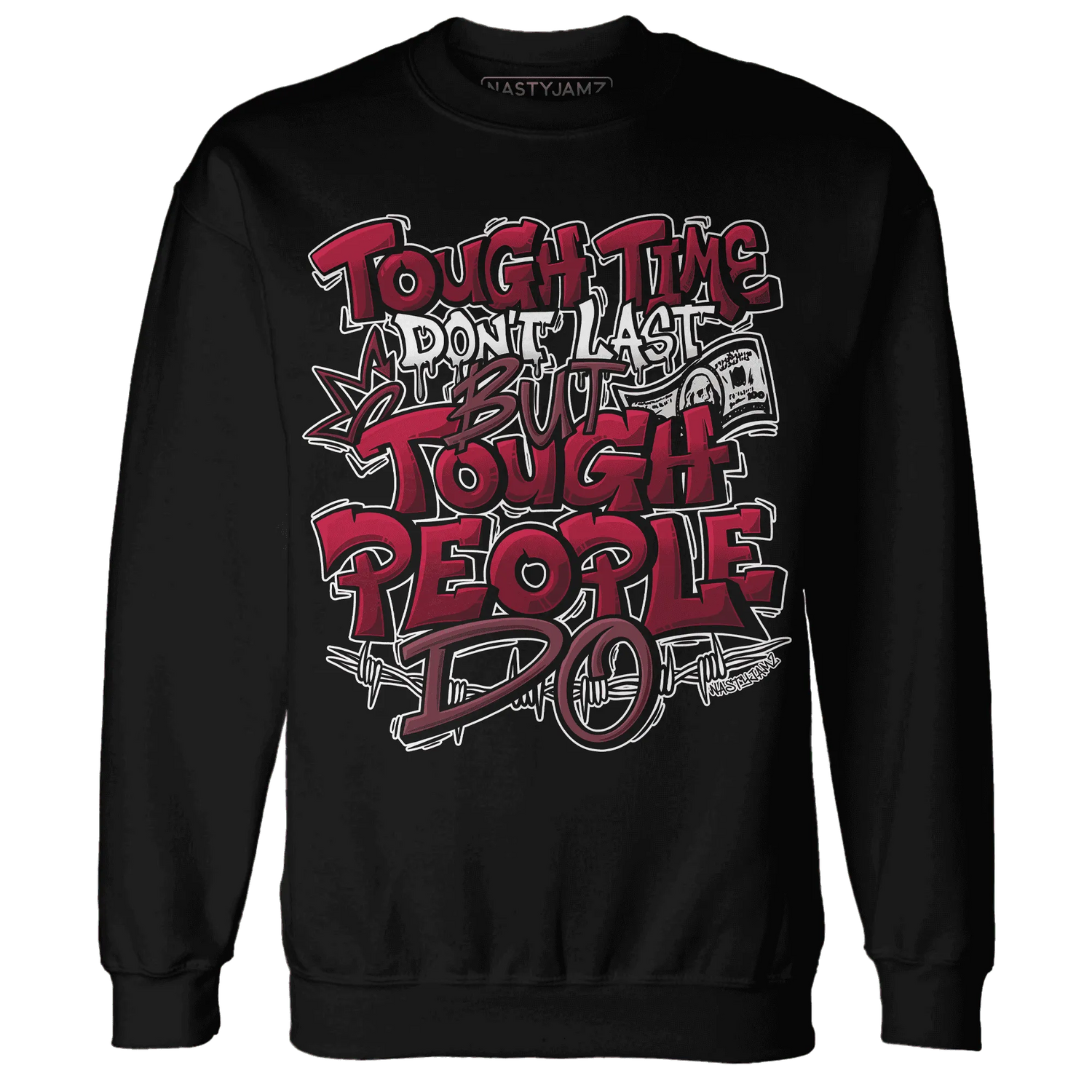 High-White-Team-Red-1s-Sweatshirt-Match-Tough-People-Never-Fall