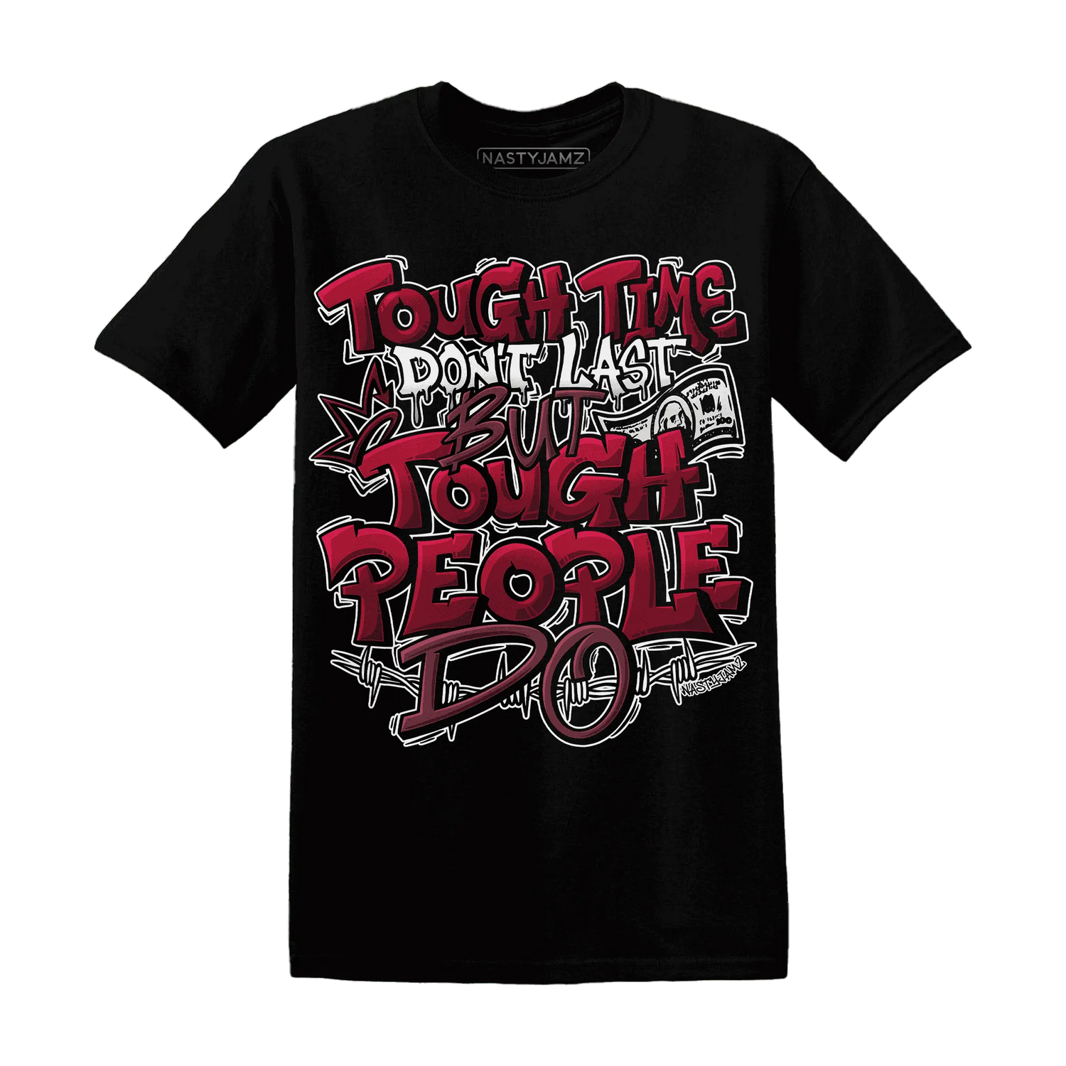 High-White-Team-Red-1s-T-Shirt-Match-Tough-People-Never-Fall
