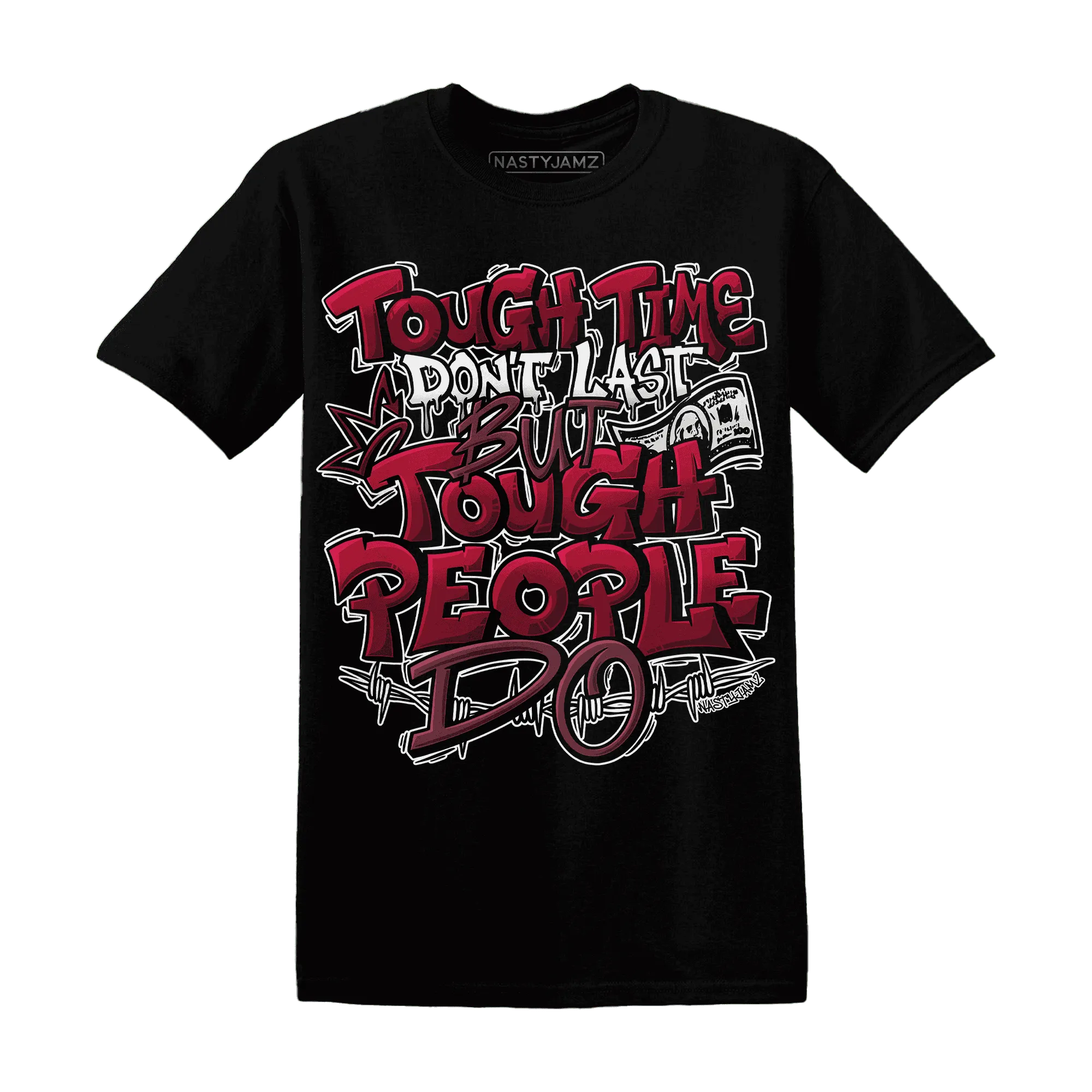 High-White-Team-Red-1s-T-Shirt-Match-Tough-People-Never-Fall
