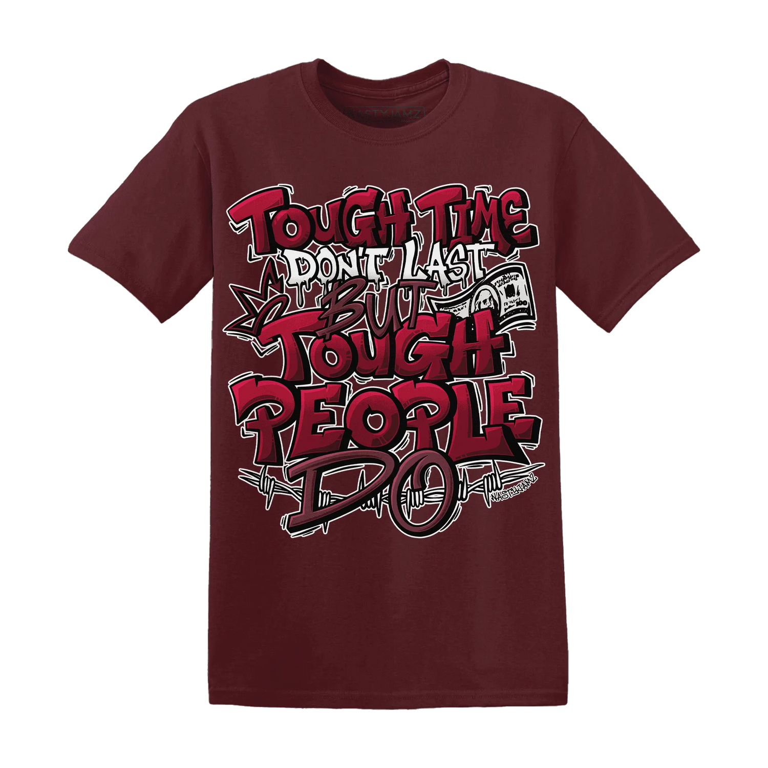High-White-Team-Red-1s-T-Shirt-Match-Tough-People-Never-Fall