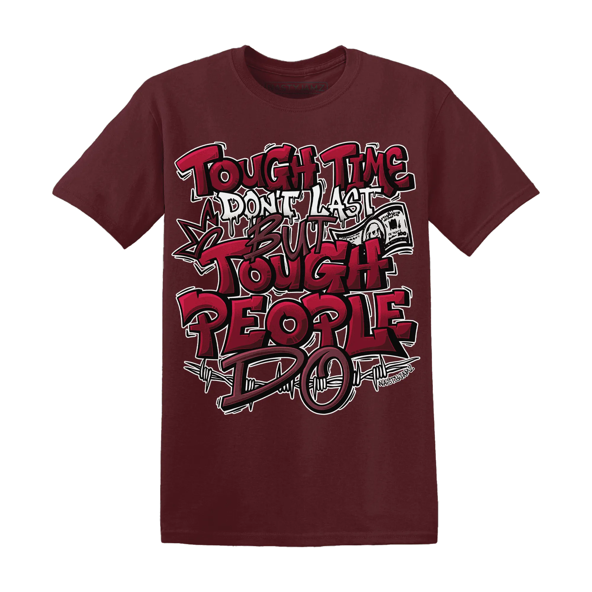 High-White-Team-Red-1s-T-Shirt-Match-Tough-People-Never-Fall